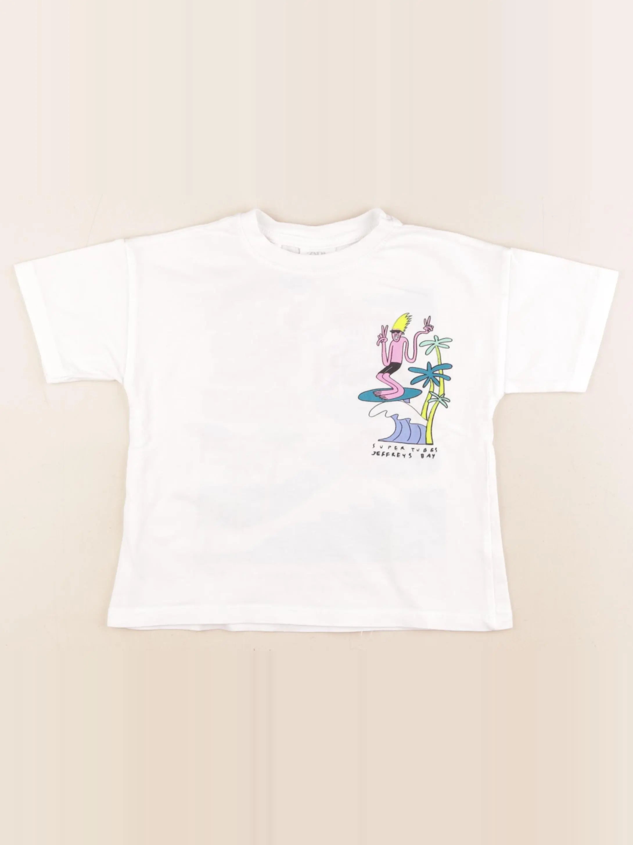 Zara - tee-shirt imprimé au dos blanc - 3 ans