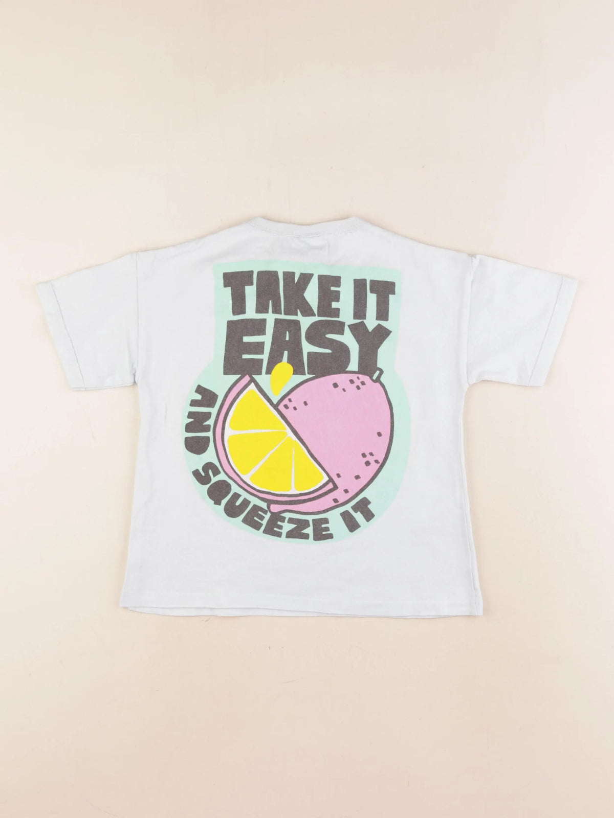 Zara - tee-shirt imprimé au dos bleu - 3 ans