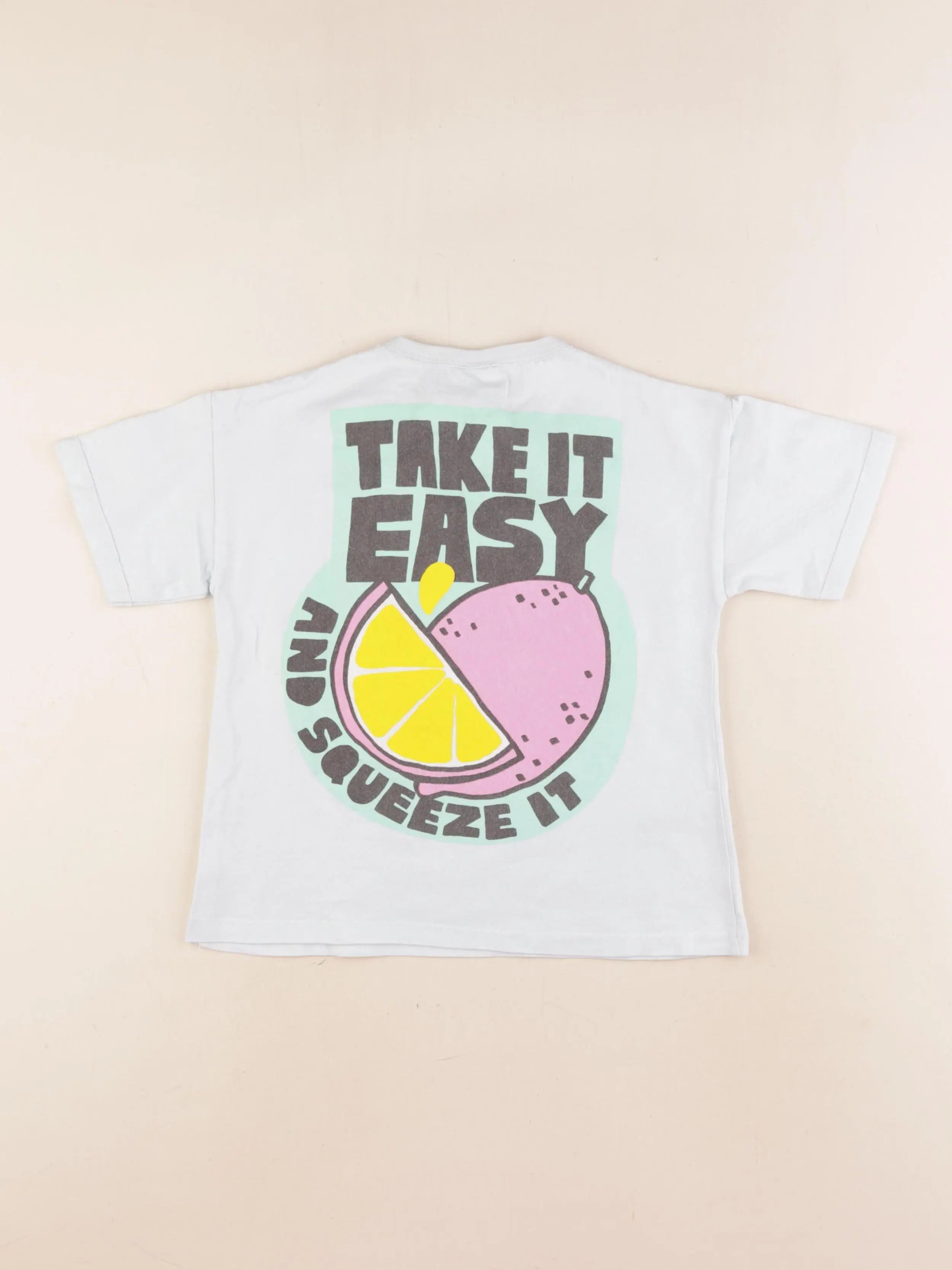 Zara - tee-shirt imprimé au dos bleu - 3 ans
