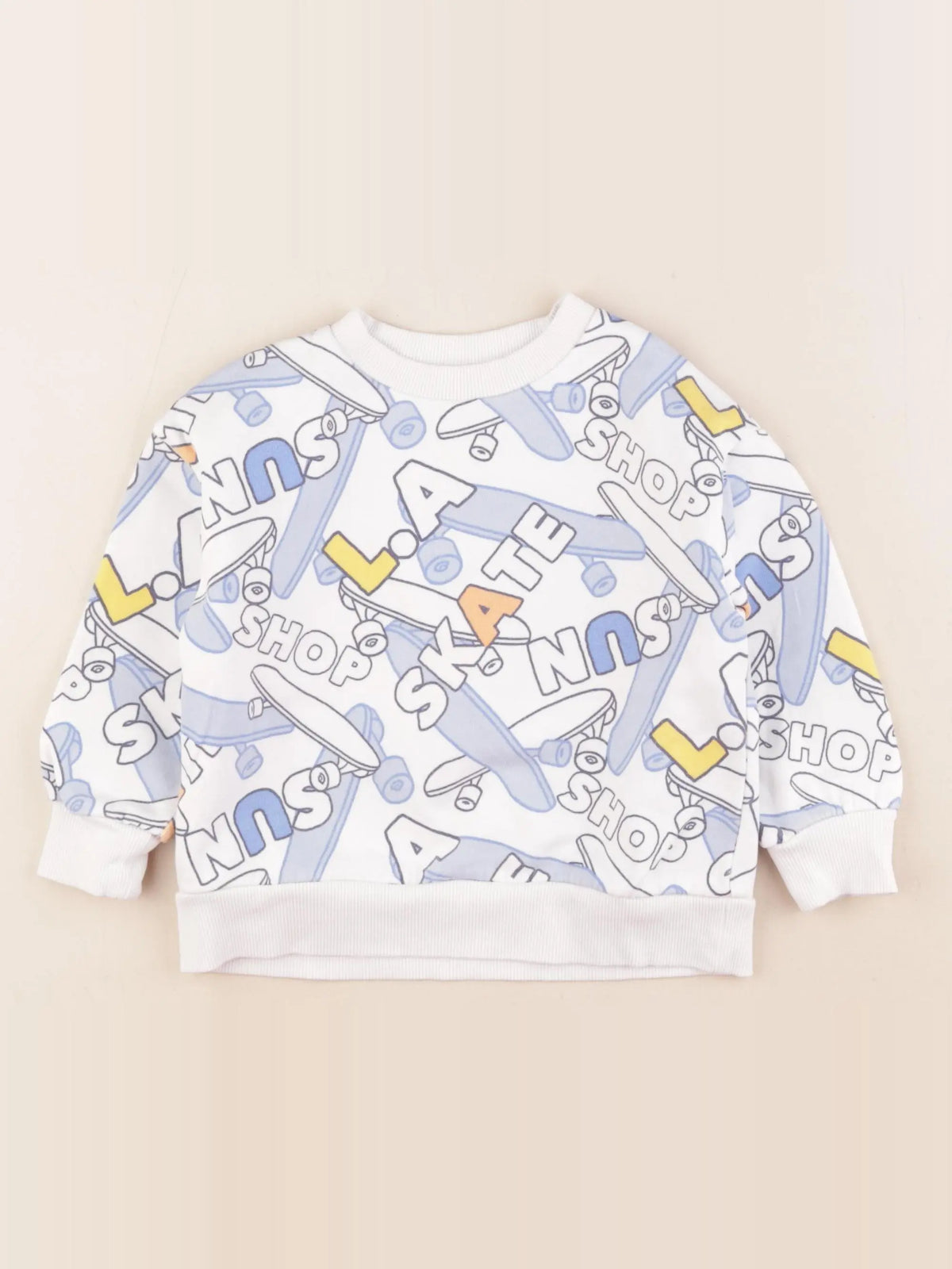 Vertbaudet - sweat bleu, blanc - 3 ans
