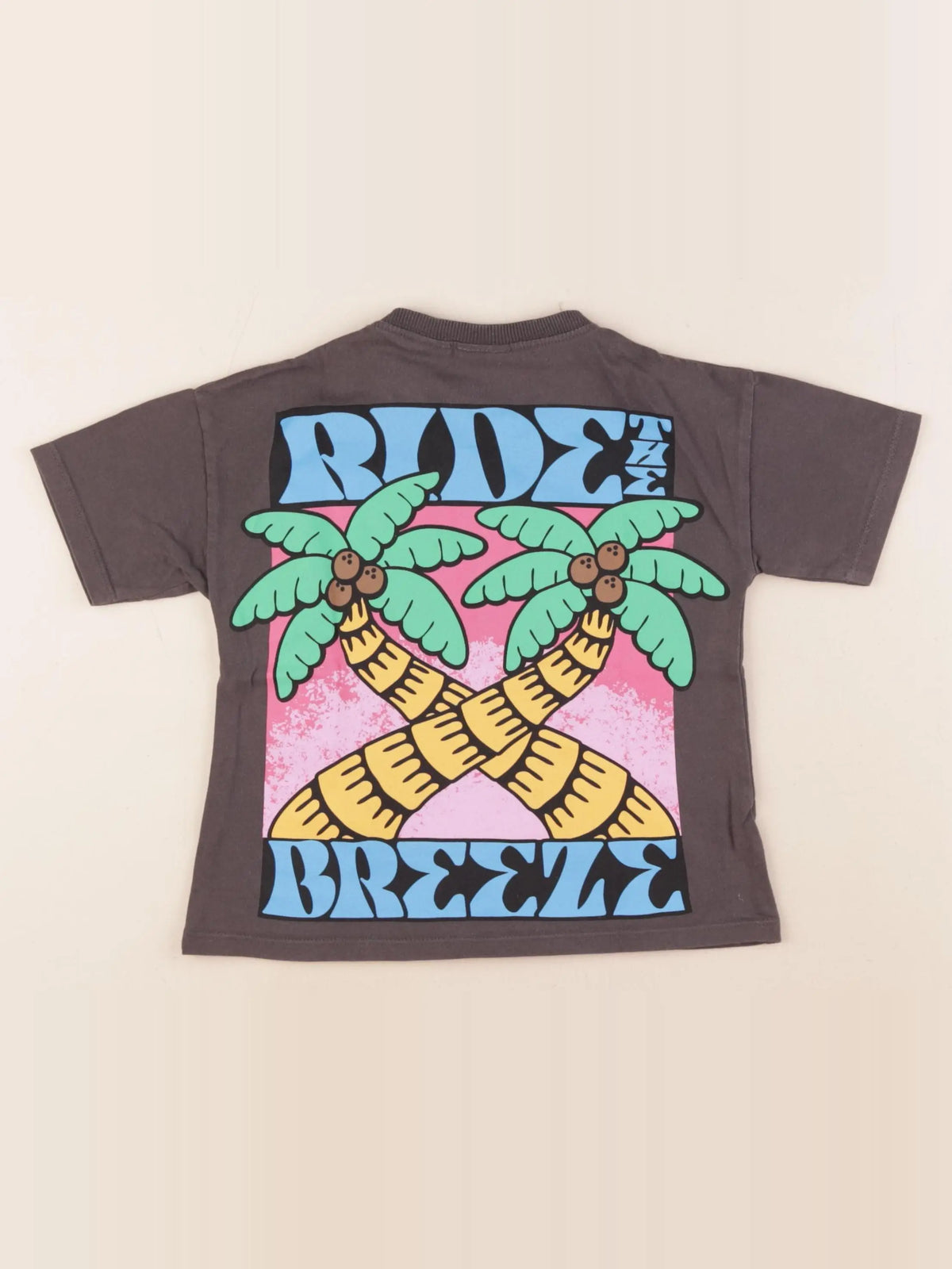 Zara - tee-shirt imprimé au dos gris - 3 ans