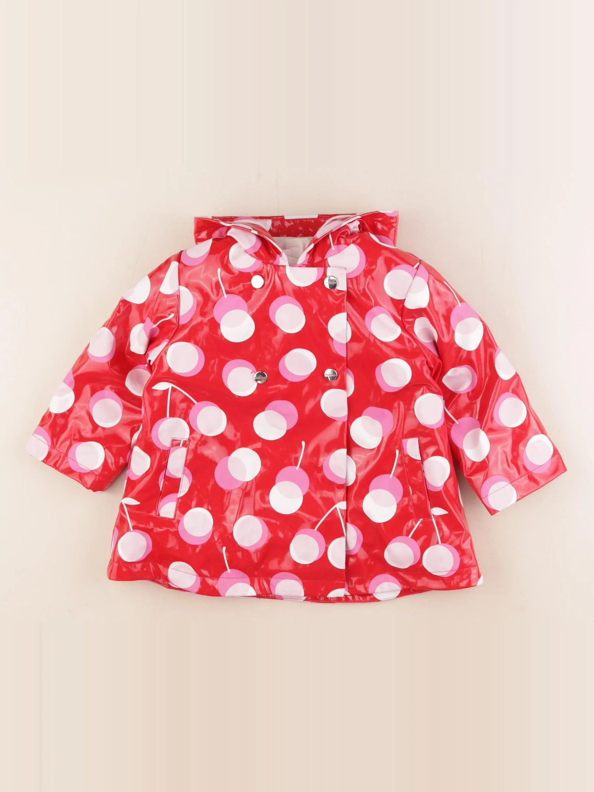 Jacadi - imperméable rose, rouge - 24 mois