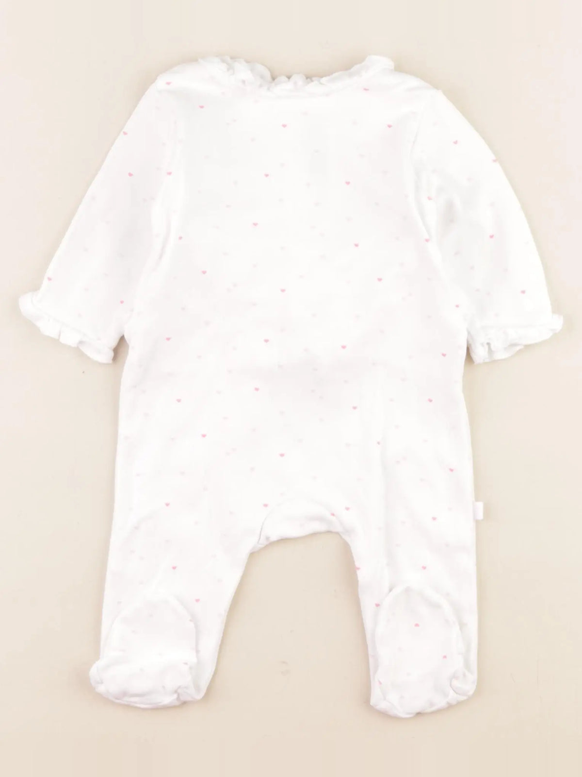 Jacadi - pyjama coton blanc, rose - 3 mois