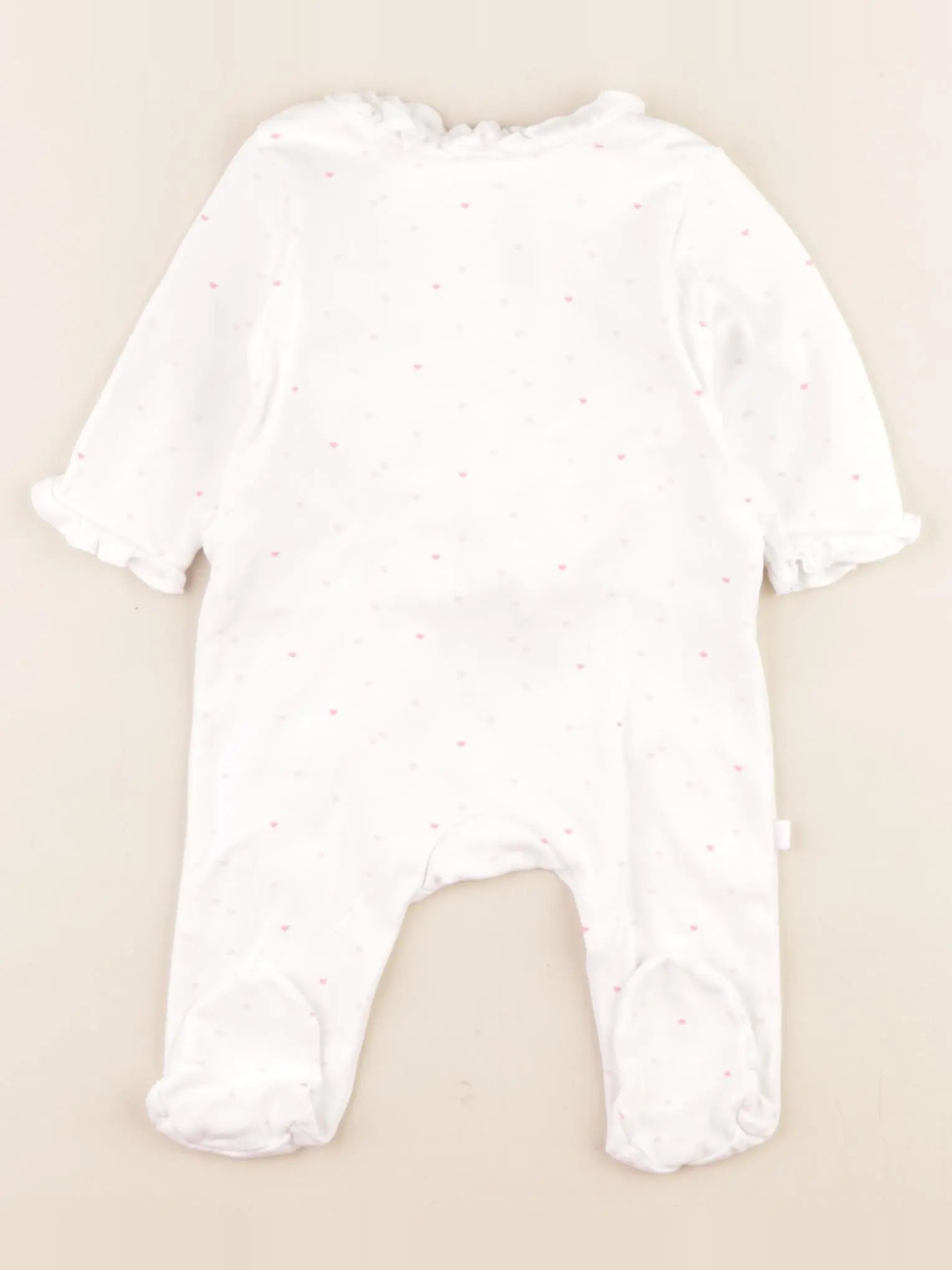 Jacadi - pyjama coton blanc, rose - 3 mois