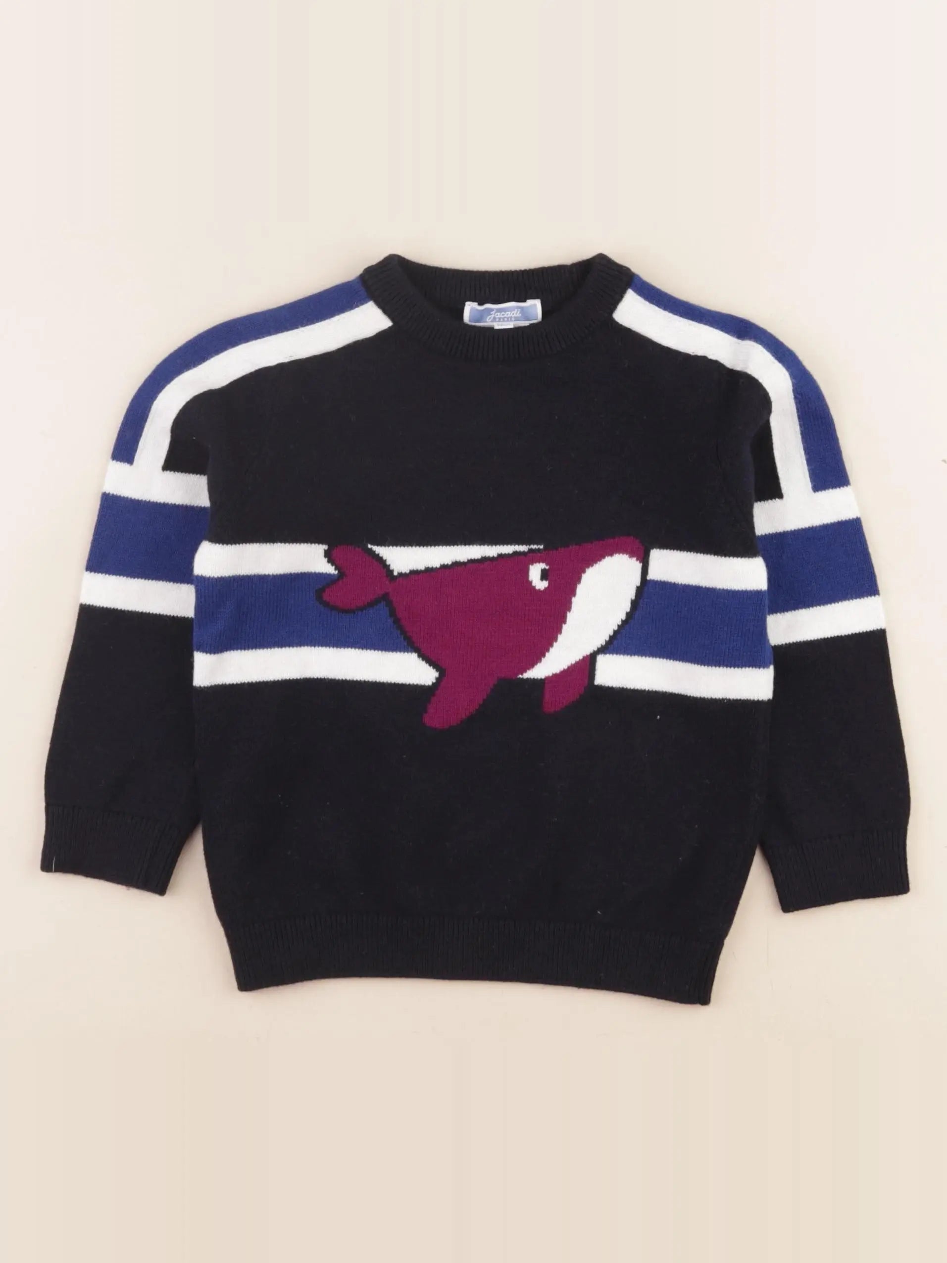 Jacadi - pull bleu, blanc - 3 ans