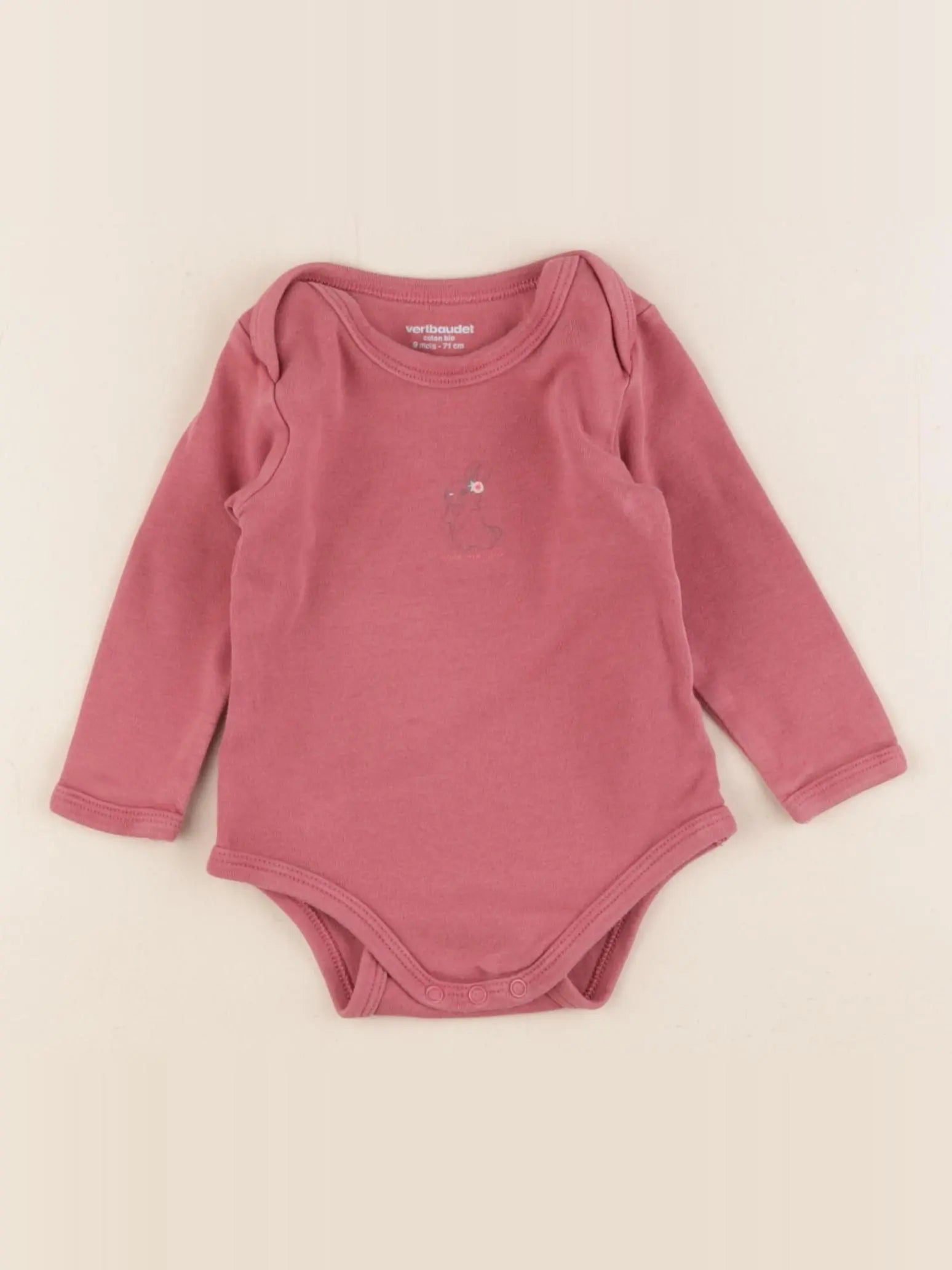 Vertbaudet - body rose - 9 mois