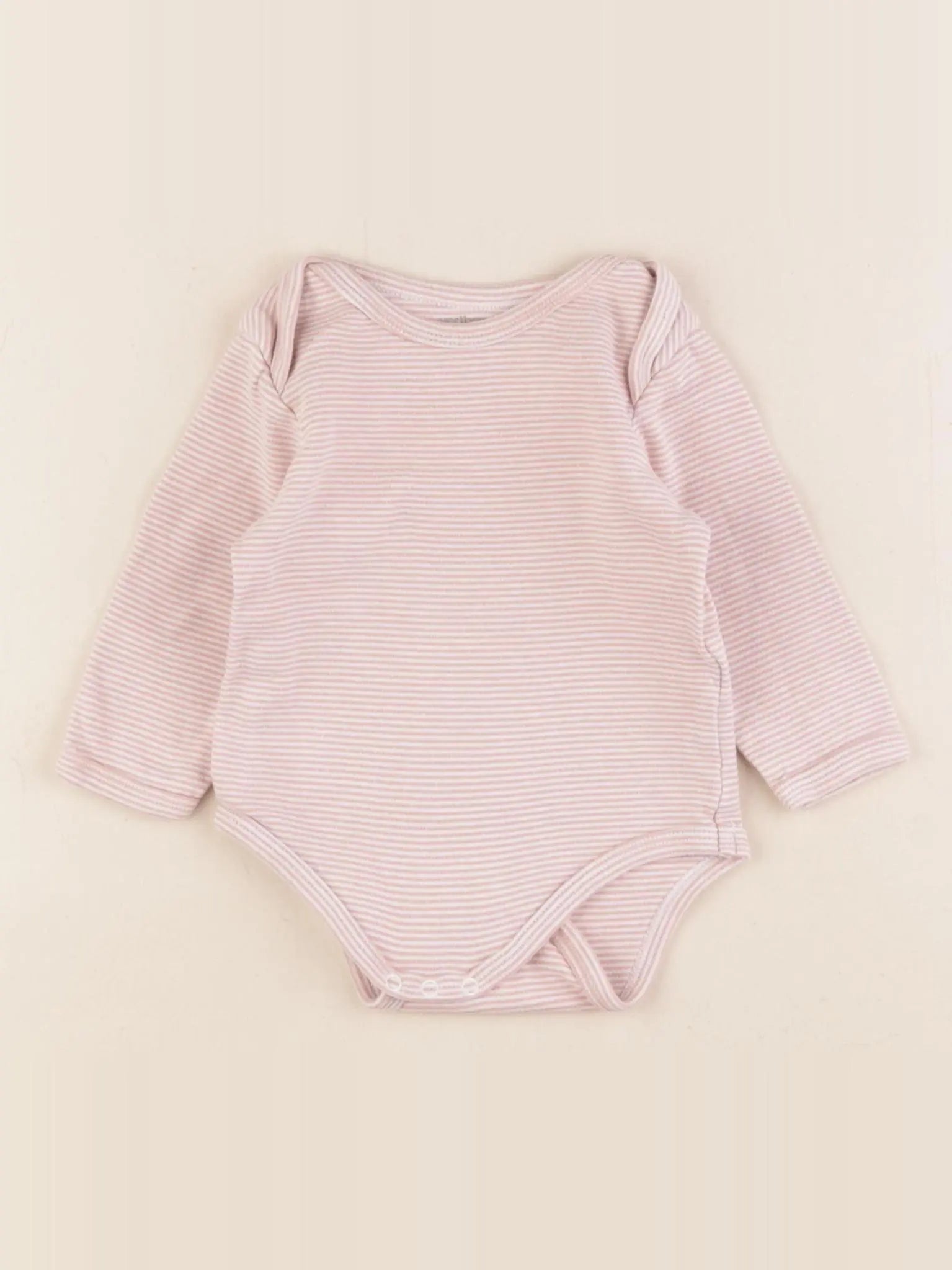 Vertbaudet - body blanc, rose - 9 mois