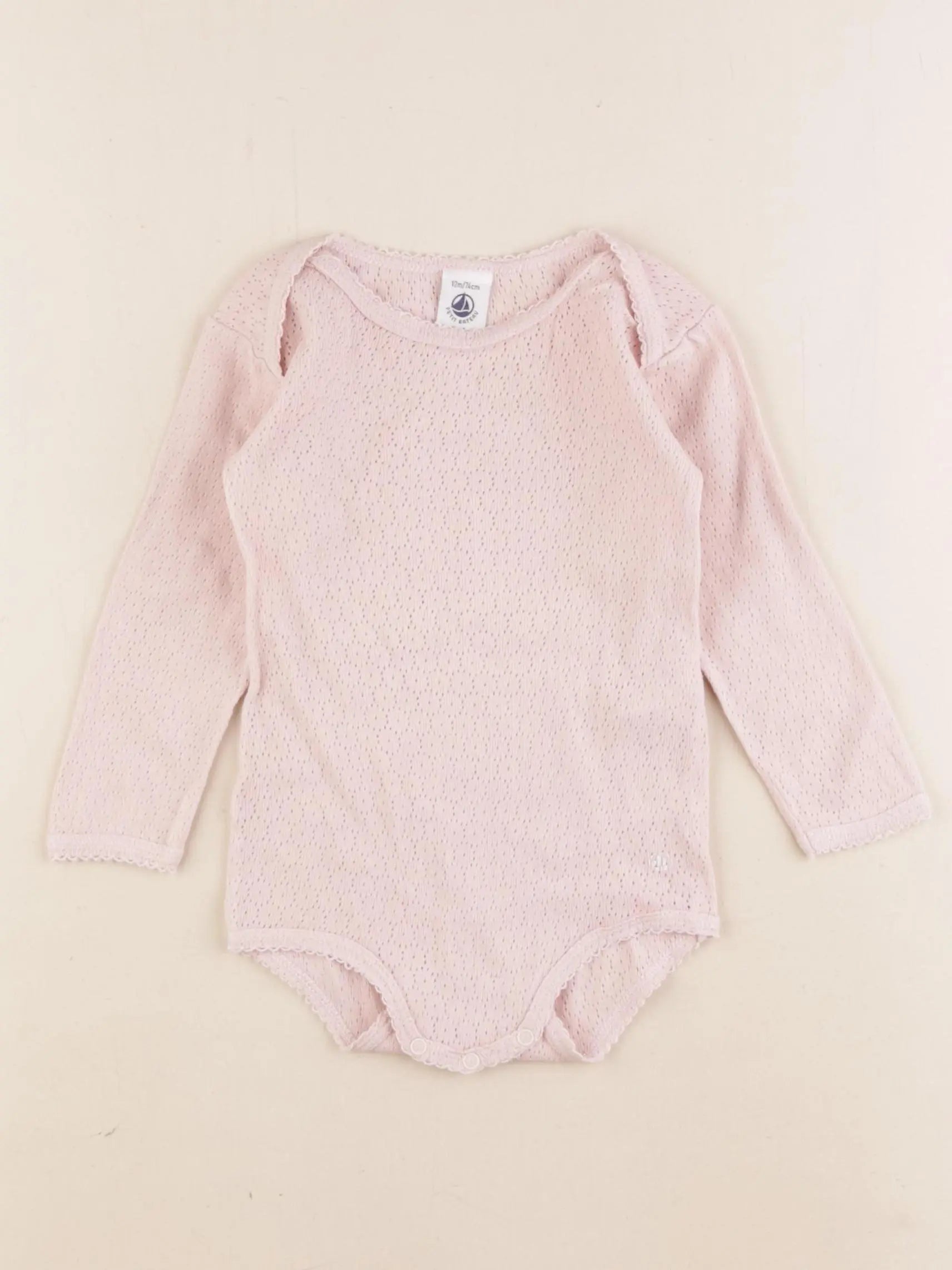 Petit Bateau - body rose - 12 mois