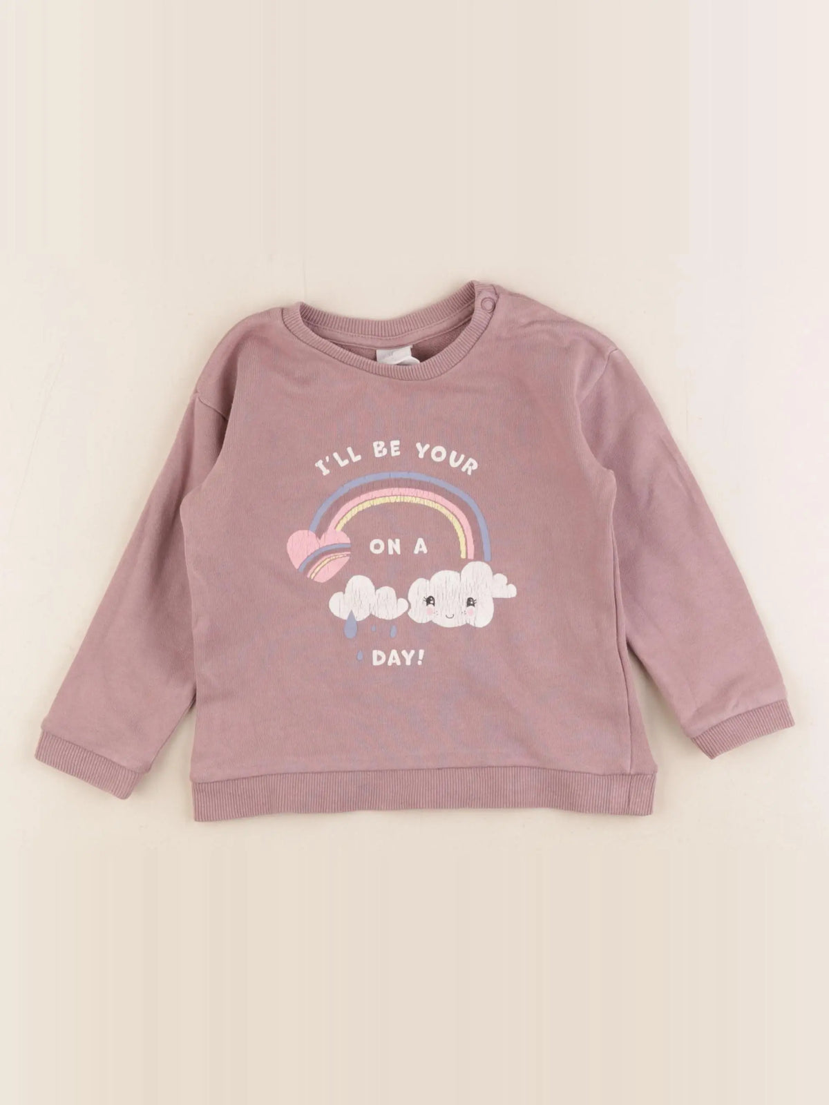 H&M - sweat violet - 6/9 mois