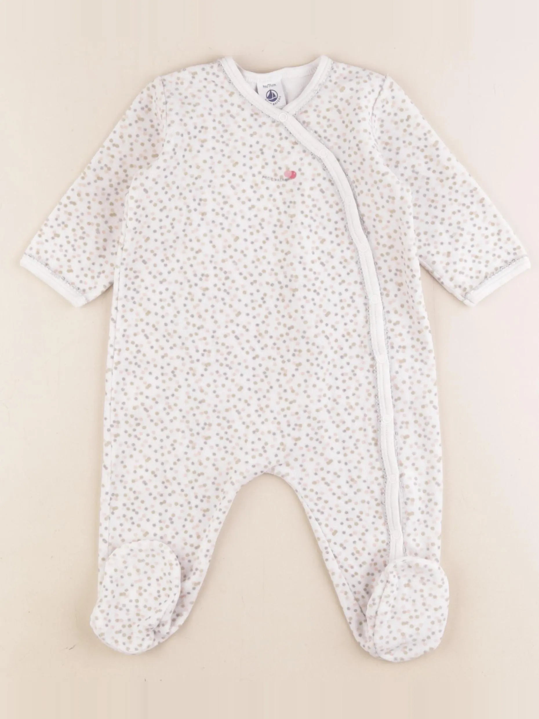 Petit Bateau - pyjama velours multicolore - 9 mois