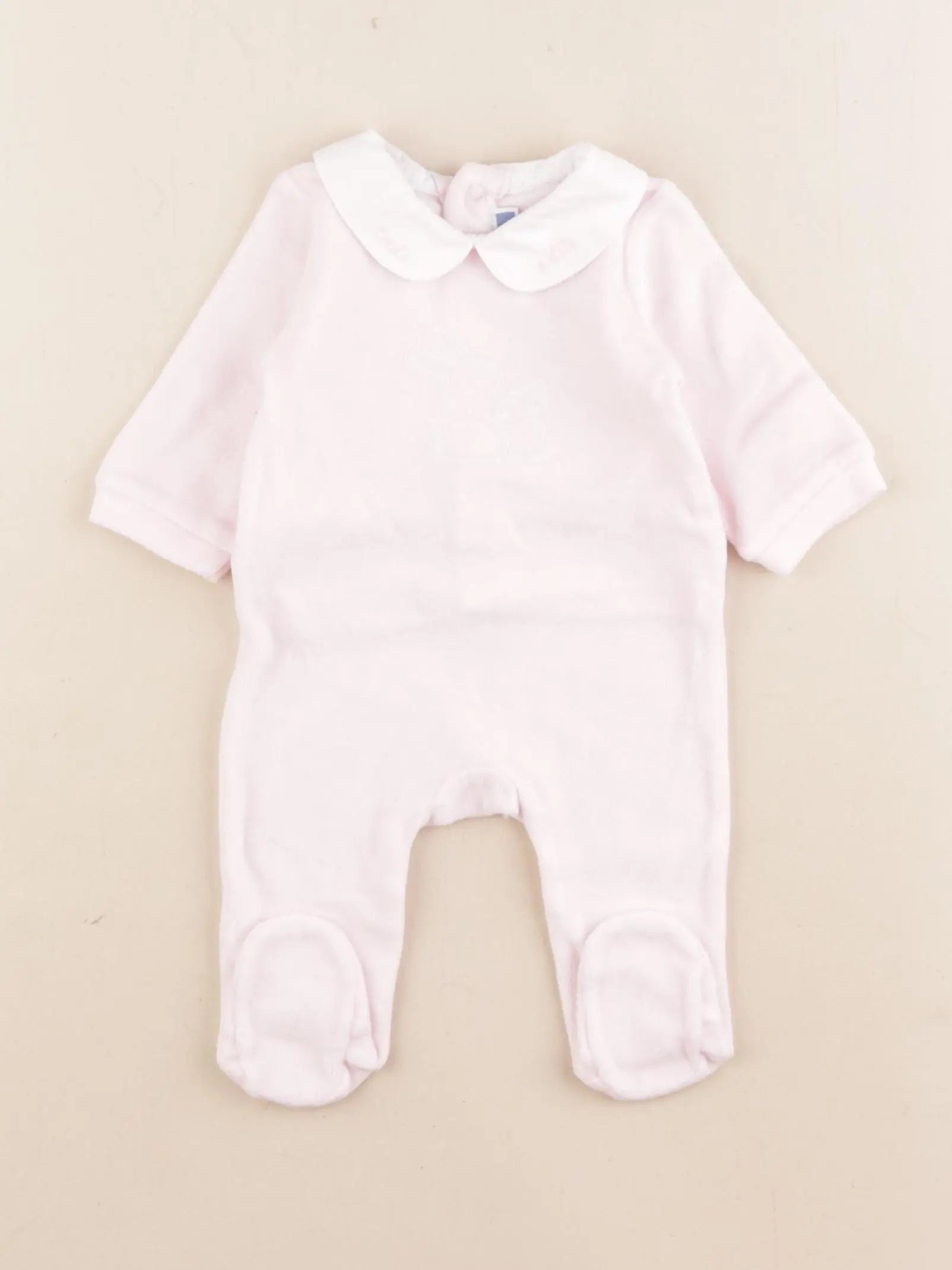Jacadi - pyjama velours rose - 1 mois
