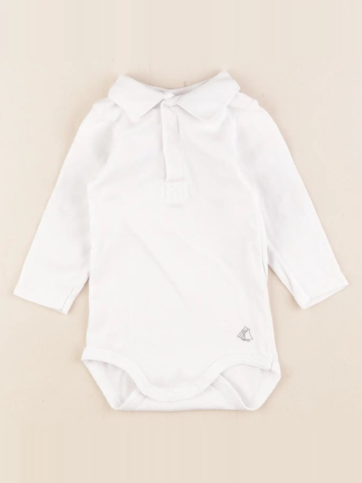Petit Bateau - body à col blanc - 3 mois