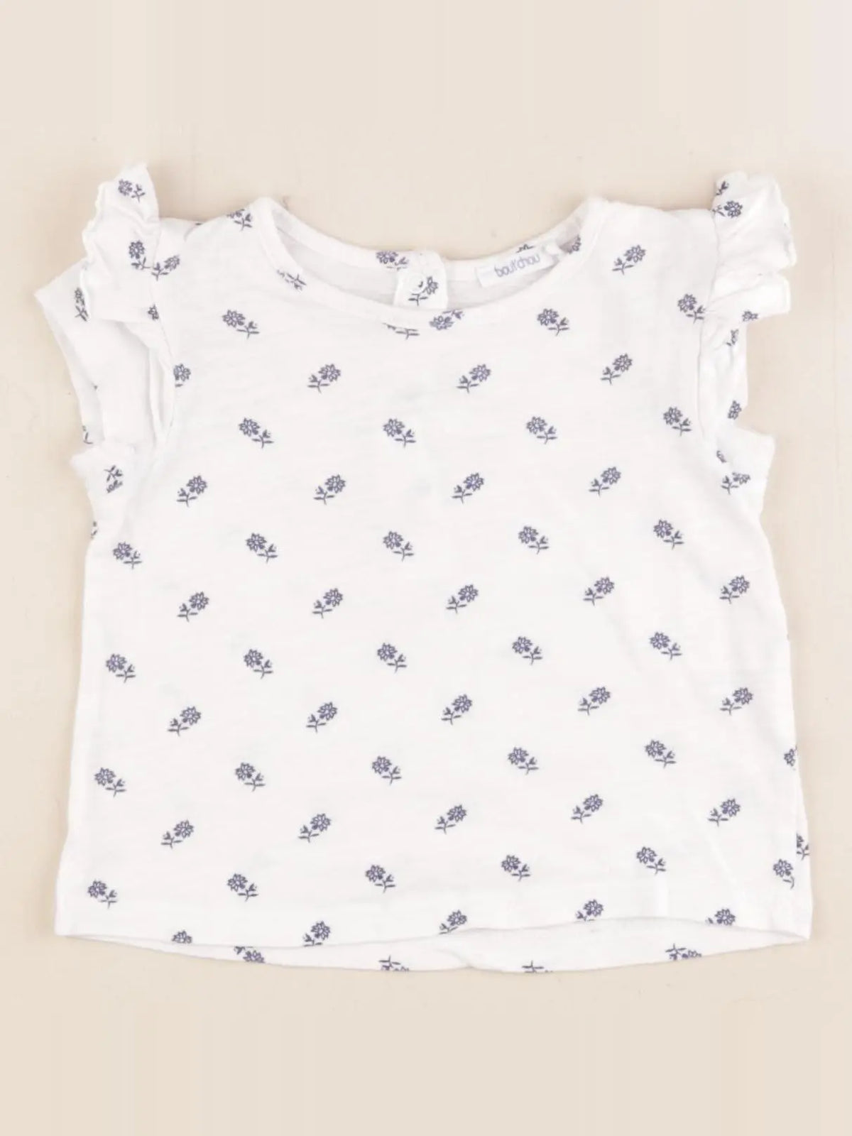 Boutchou - tee-shirt bleu, blanc - 9 mois