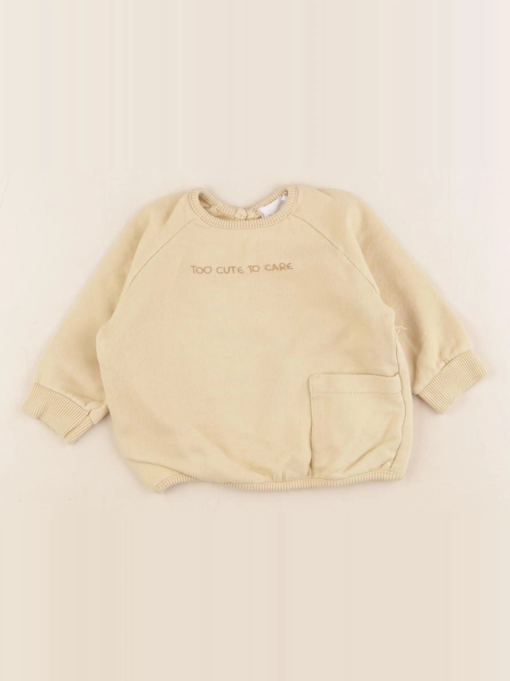Zara - sweat jaune - 3/6 mois