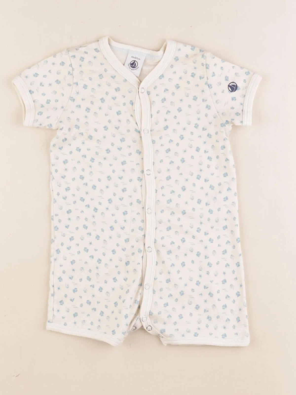 Petit Bateau - pyjama coton beige - 6 mois