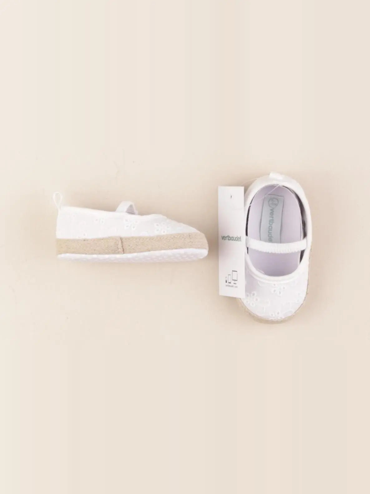 Vertbaudet - chaussons blanc - pointure 18/19