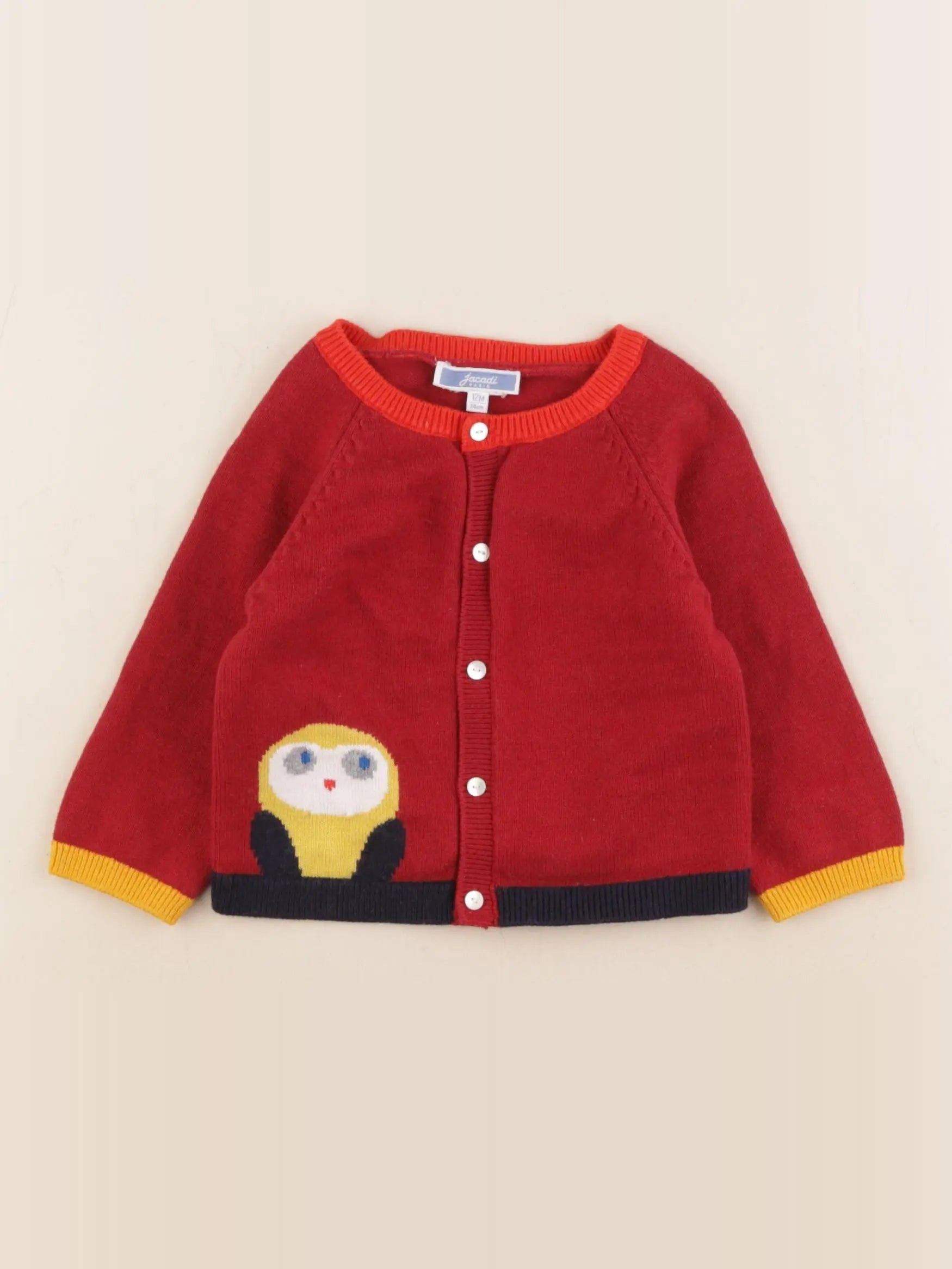 Jacadi - gilet rouge - 12 mois