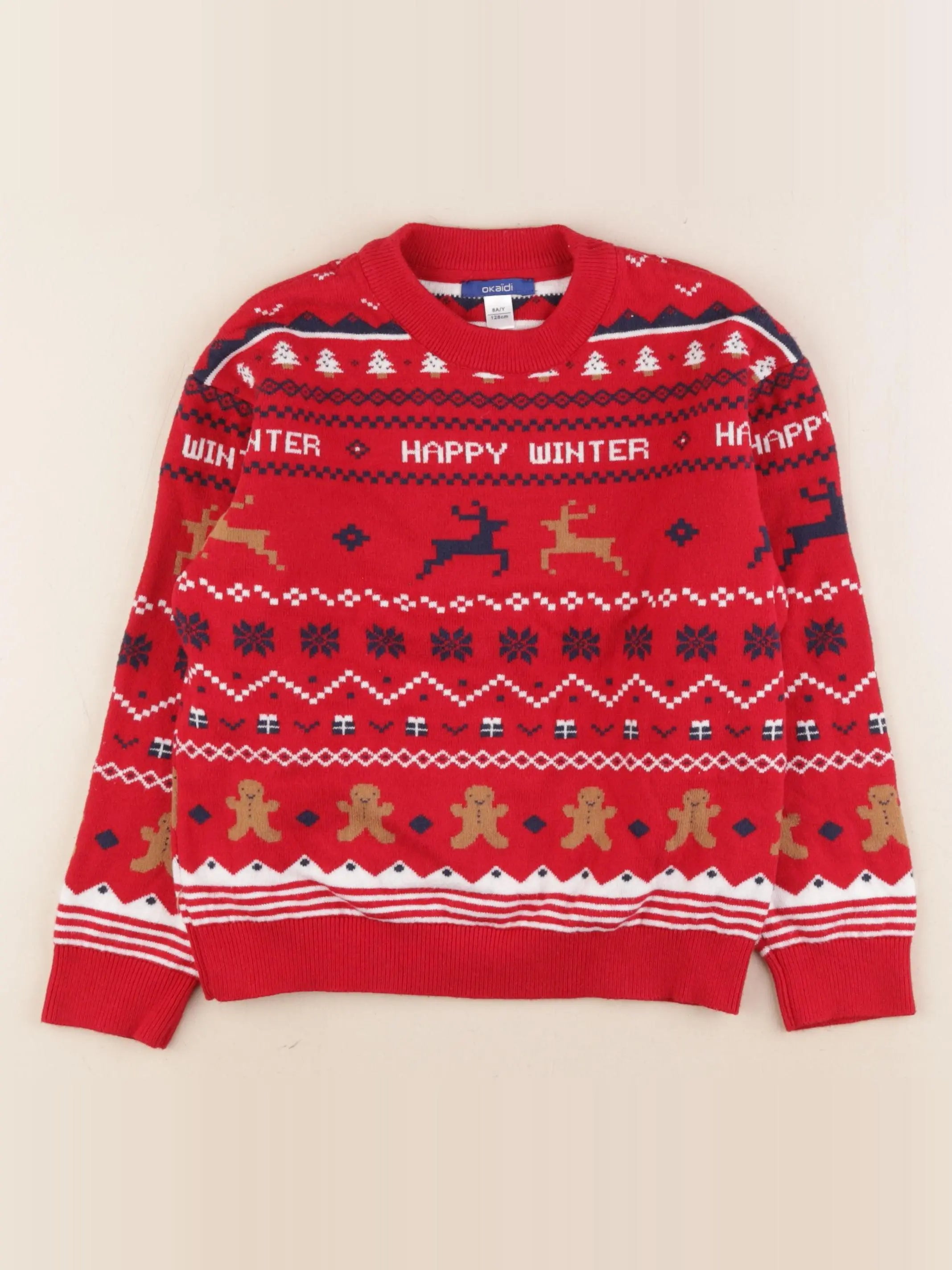 Okaidi - pull rouge - 8 ans