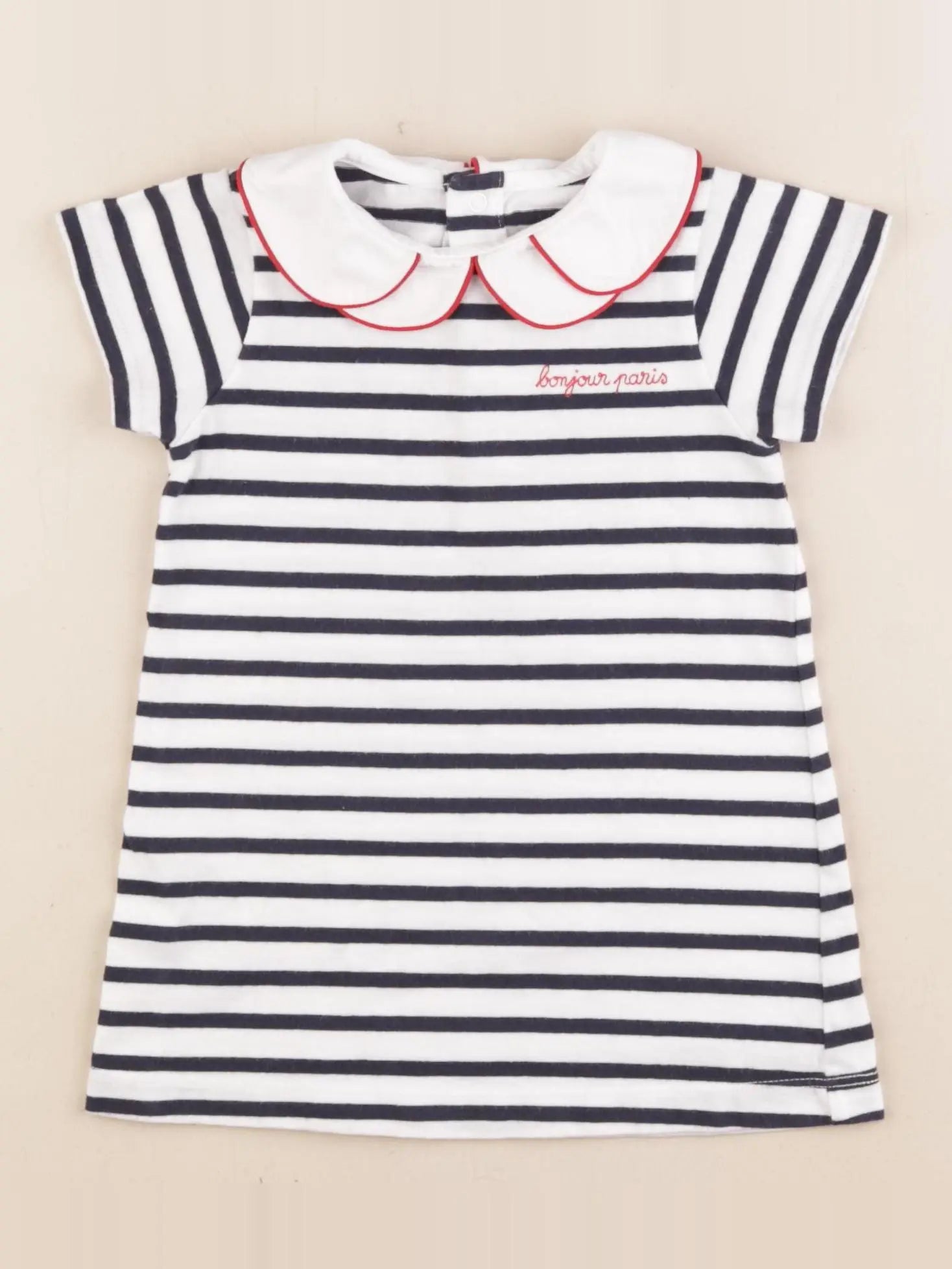Jacadi - robe blanc, bleu - 18 mois
