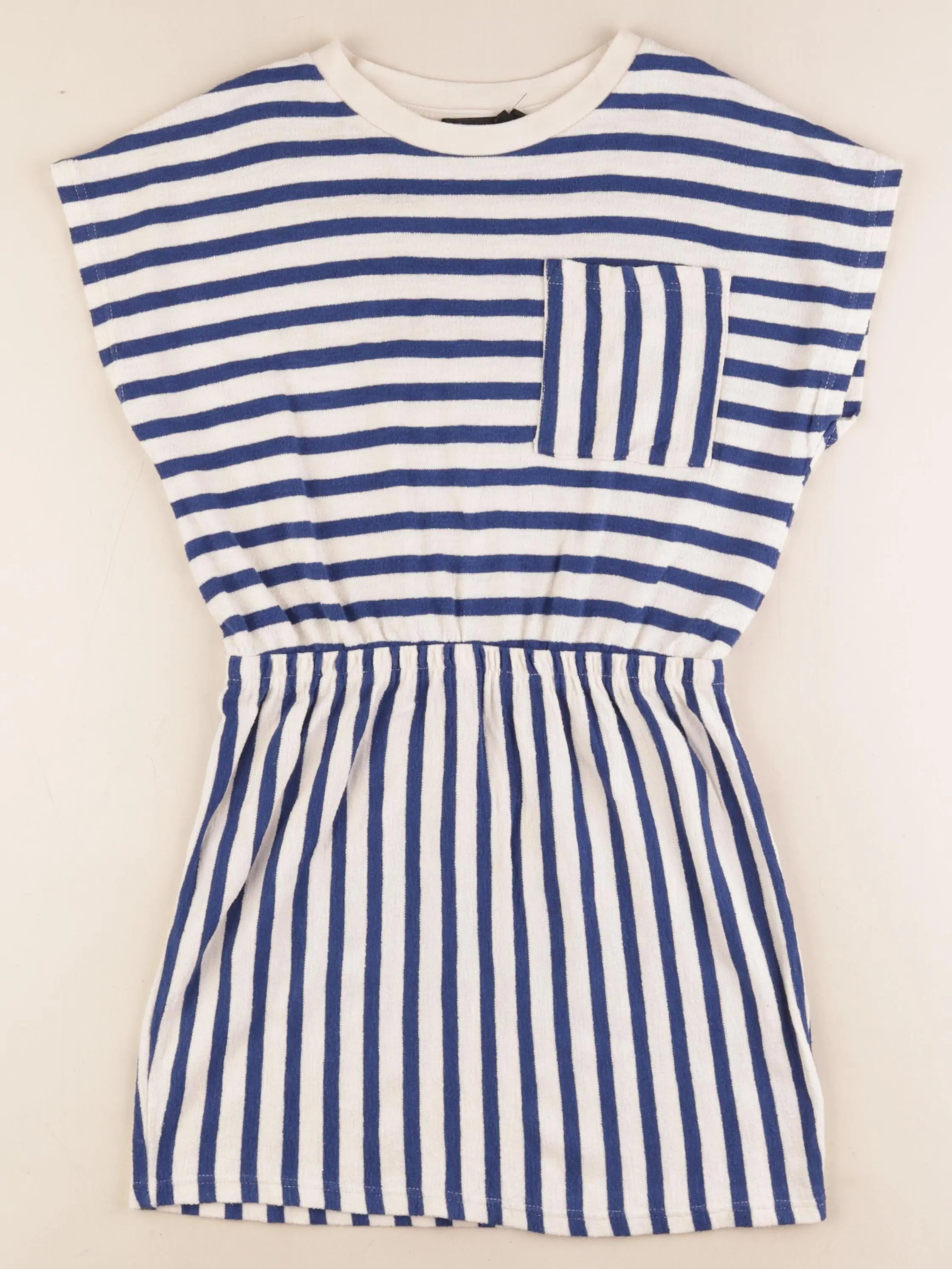Monoprix - robe beige, bleu - 10 ans