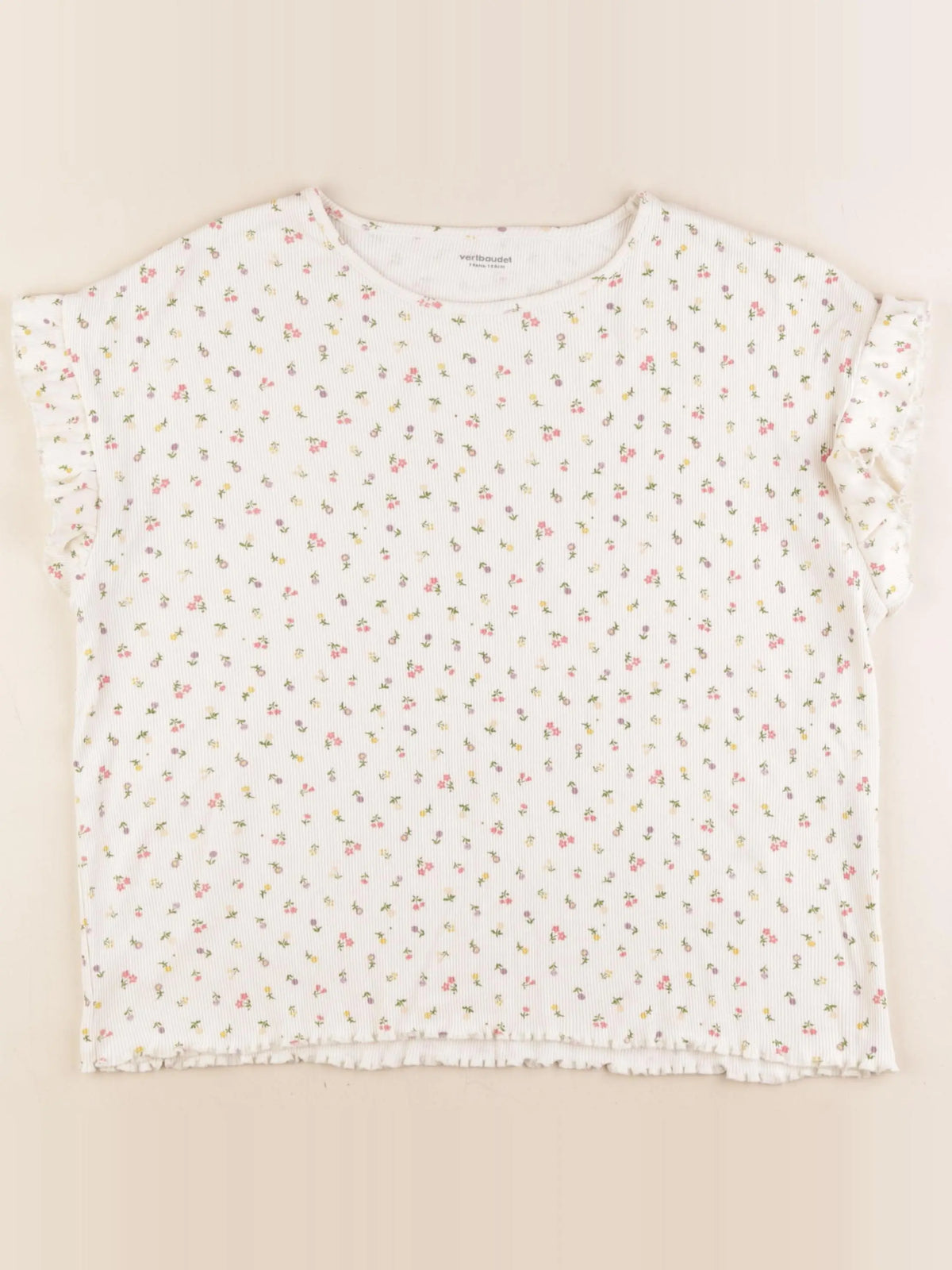 Vertbaudet - tee-shirt beige - 14 ans