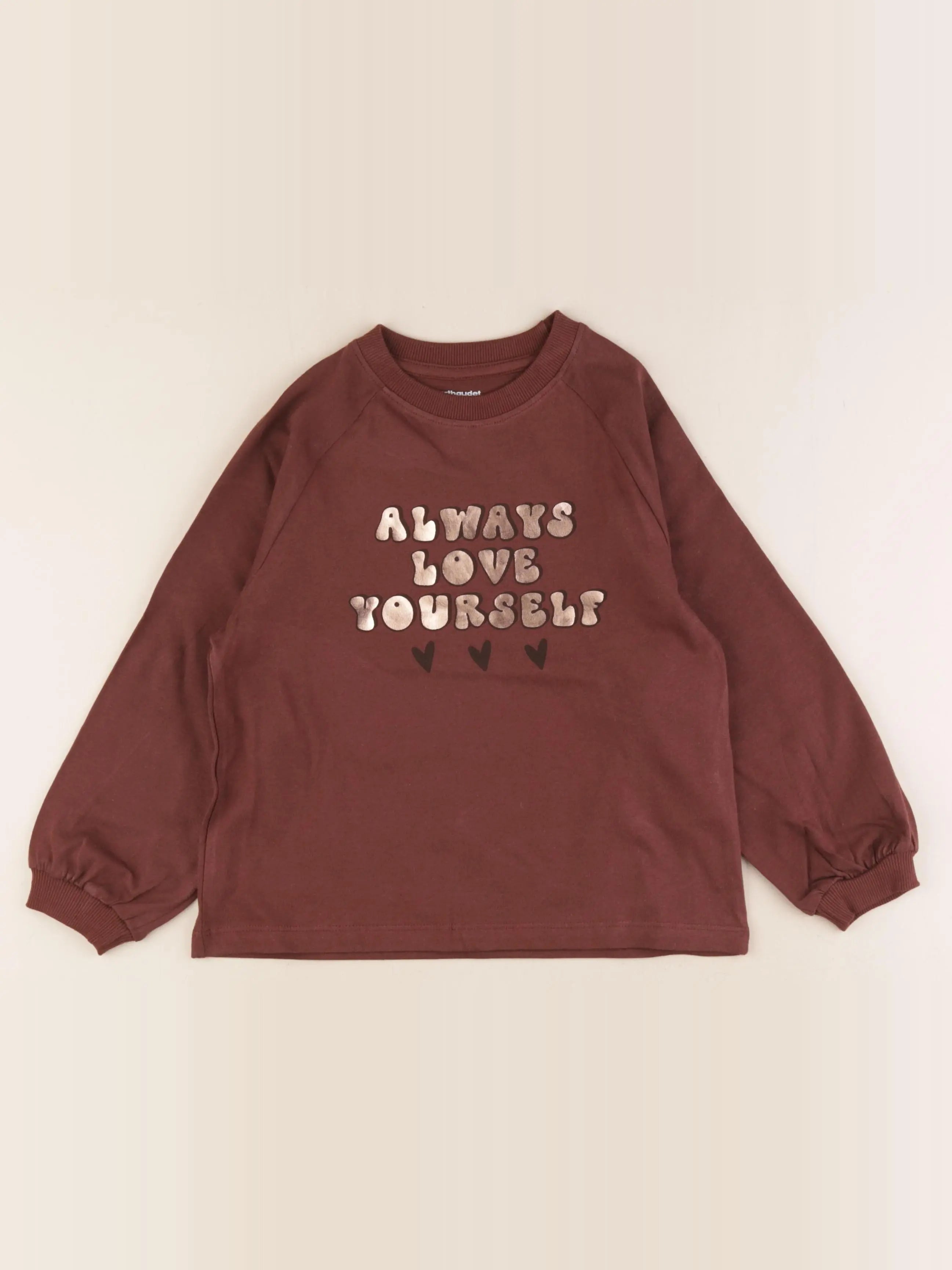 Vertbaudet - tee-shirt marron, or - 6 ans
