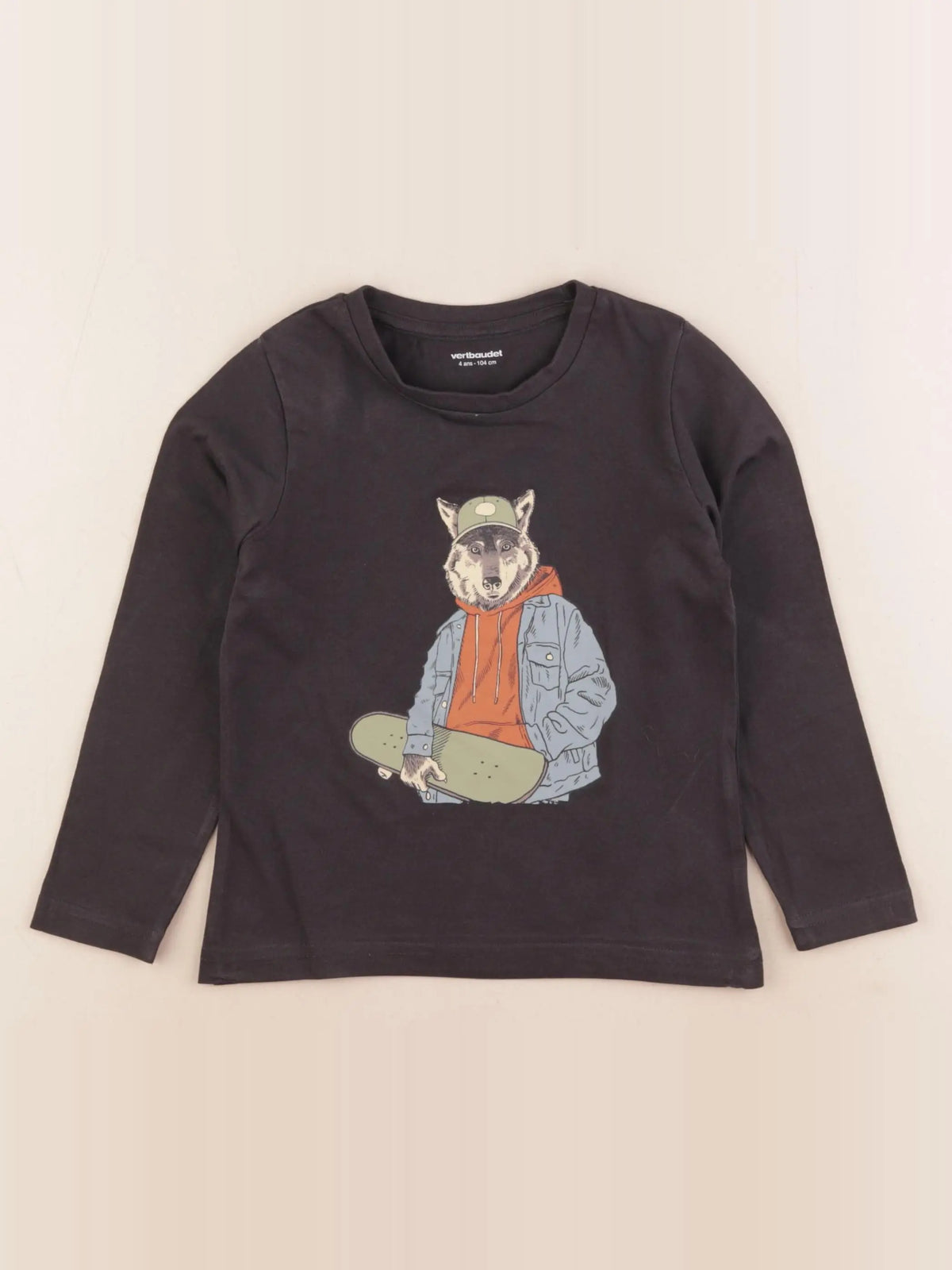 Vertbaudet - tee-shirt gris - 4 ans