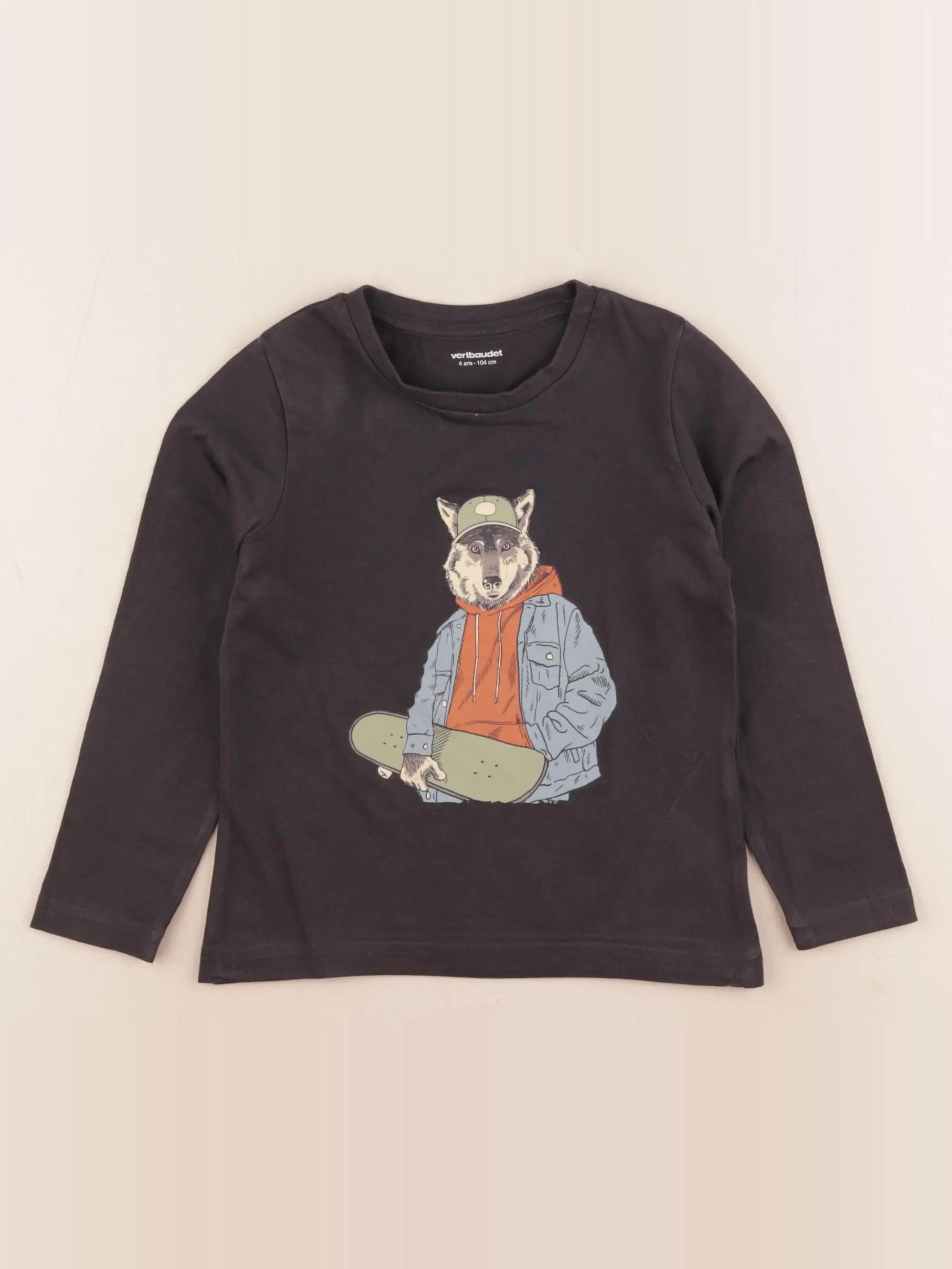 Vertbaudet - tee-shirt gris - 4 ans