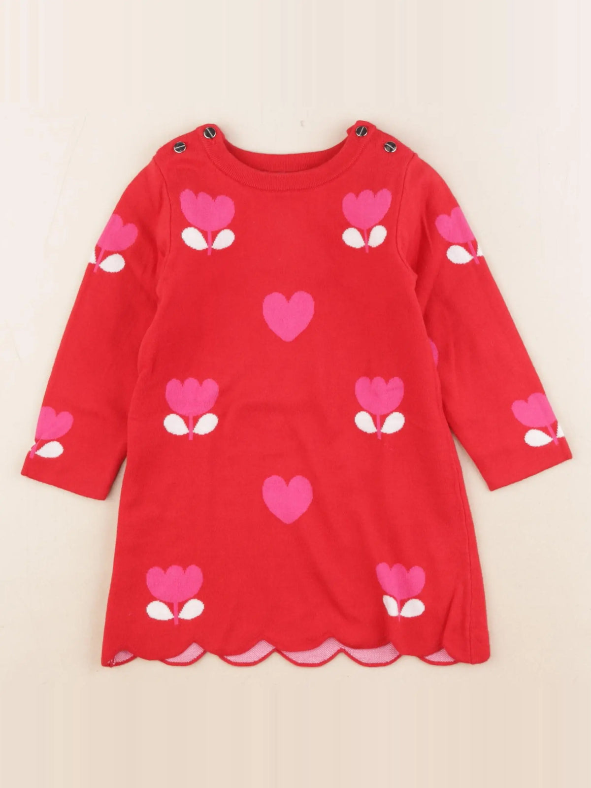 Jacadi - robe rouge, rose - 2 ans