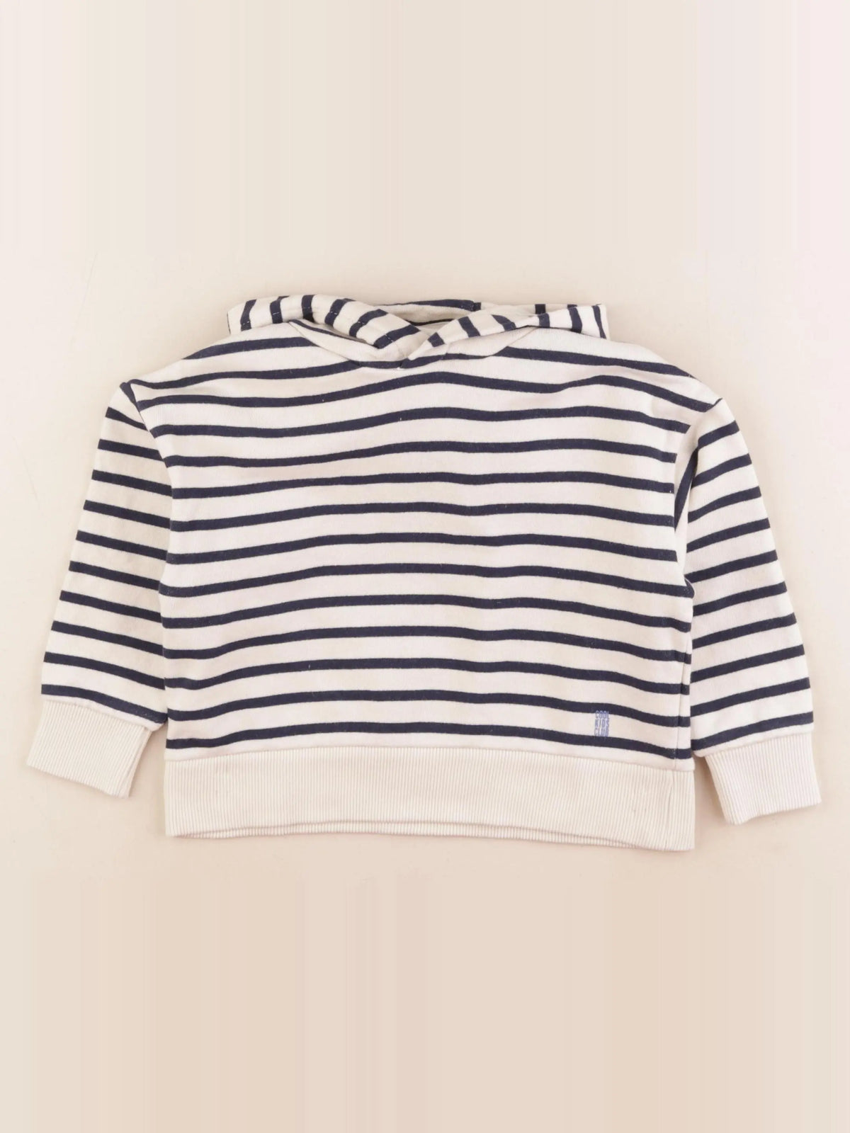 Vertbaudet - sweat blanc, bleu - 4 ans