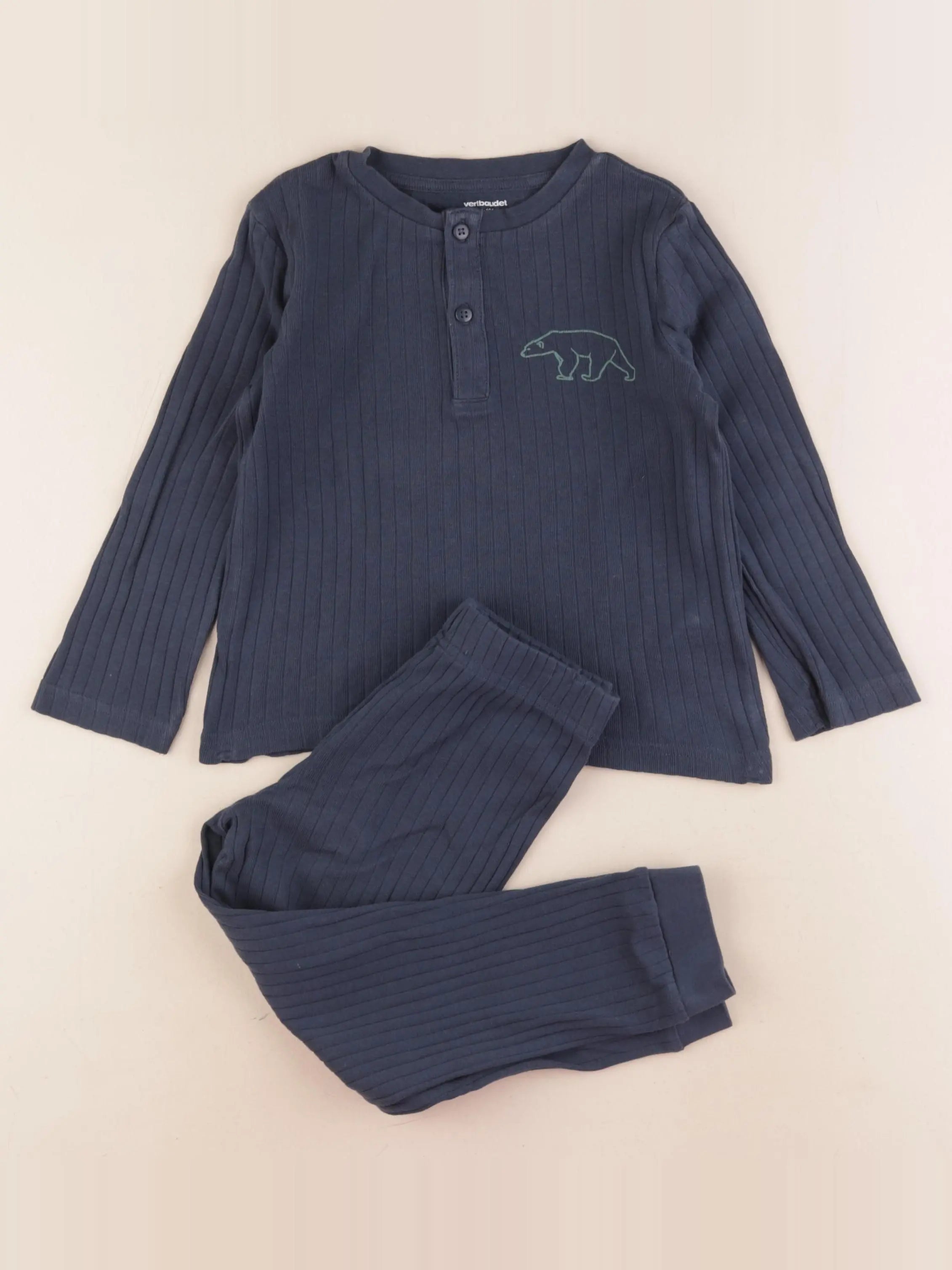Vertbaudet - pyjama coton bleu - 4 ans