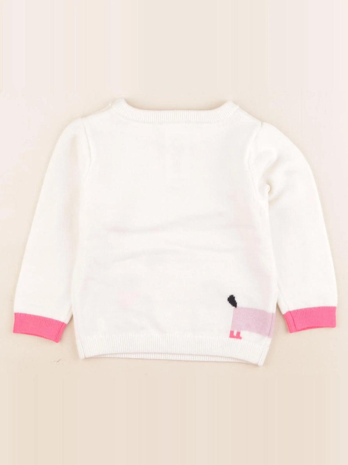 Jacadi - pull beige, rose - 2 ans