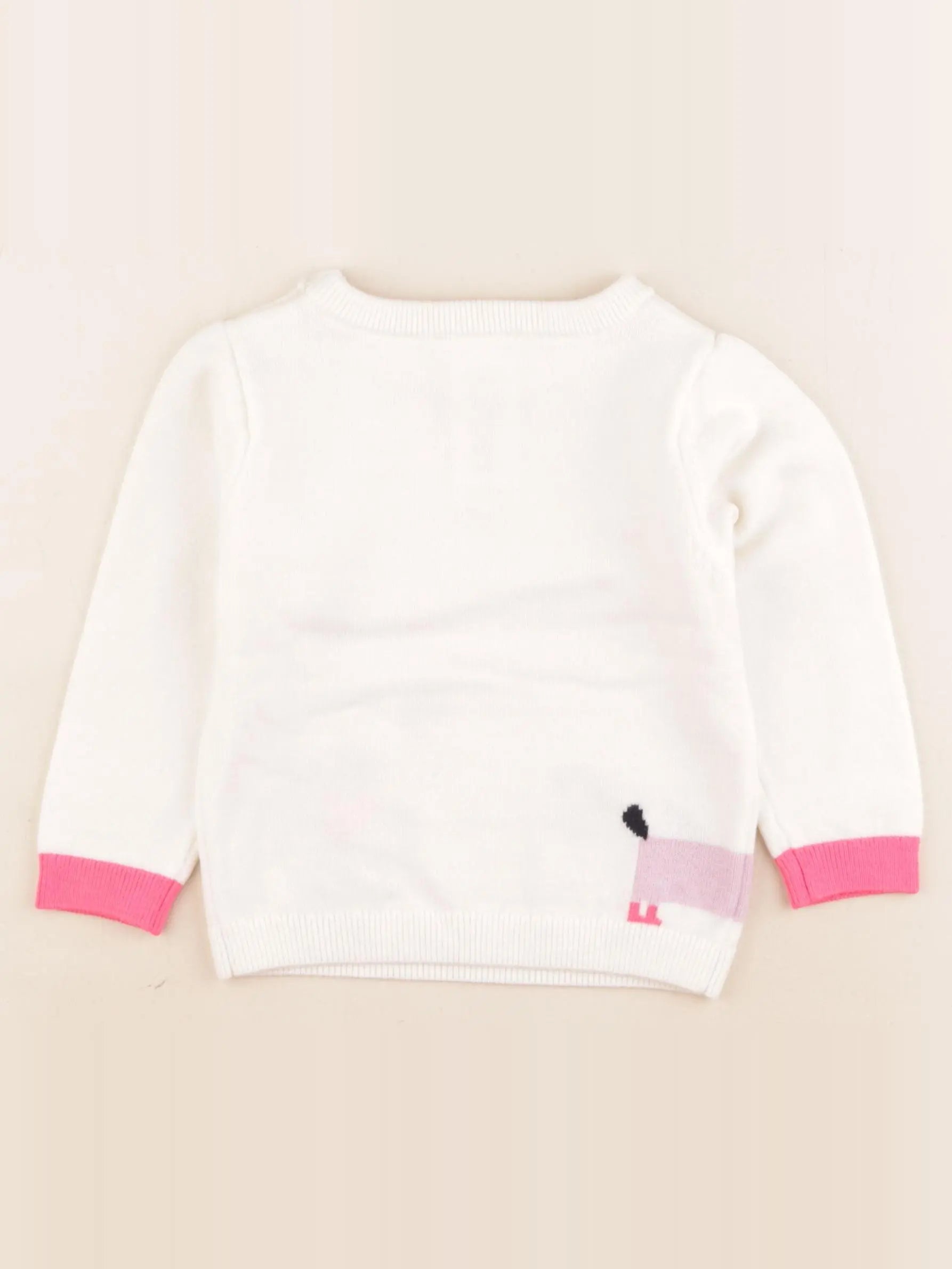 Jacadi - pull beige, rose - 2 ans