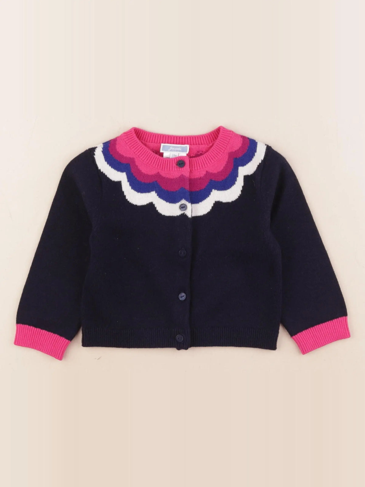 Jacadi - gilet bleu, rose - 2 ans