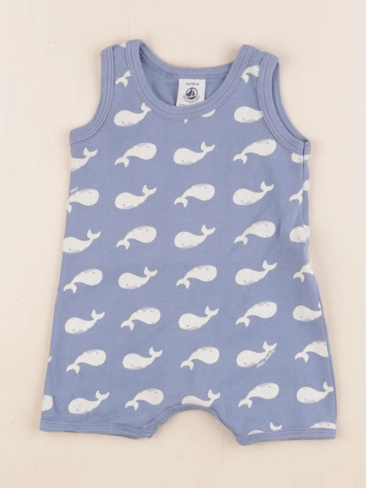 Petit Bateau - pyjama coton bleu - 3 mois