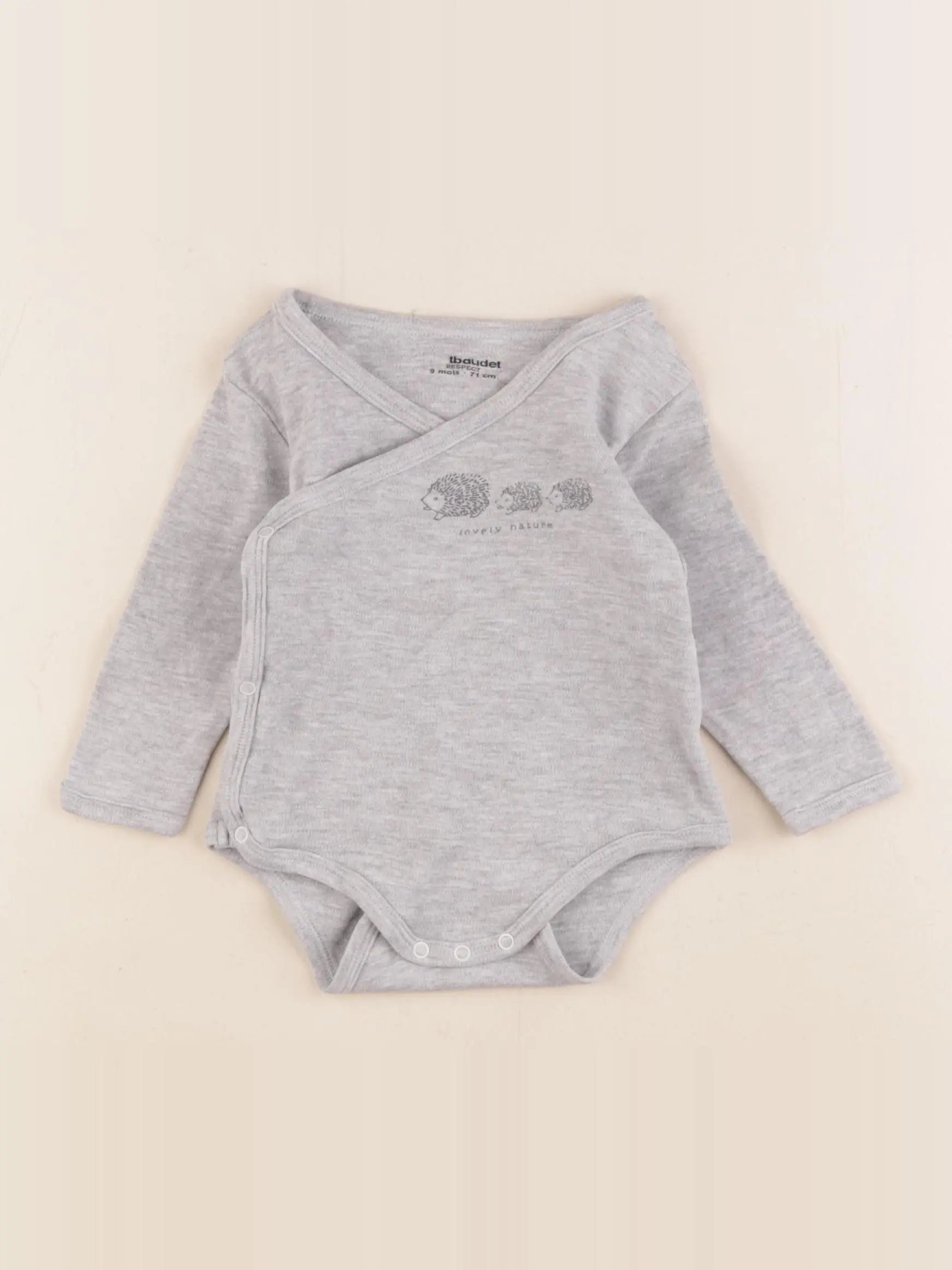 Vertbaudet - body gris - 9 mois