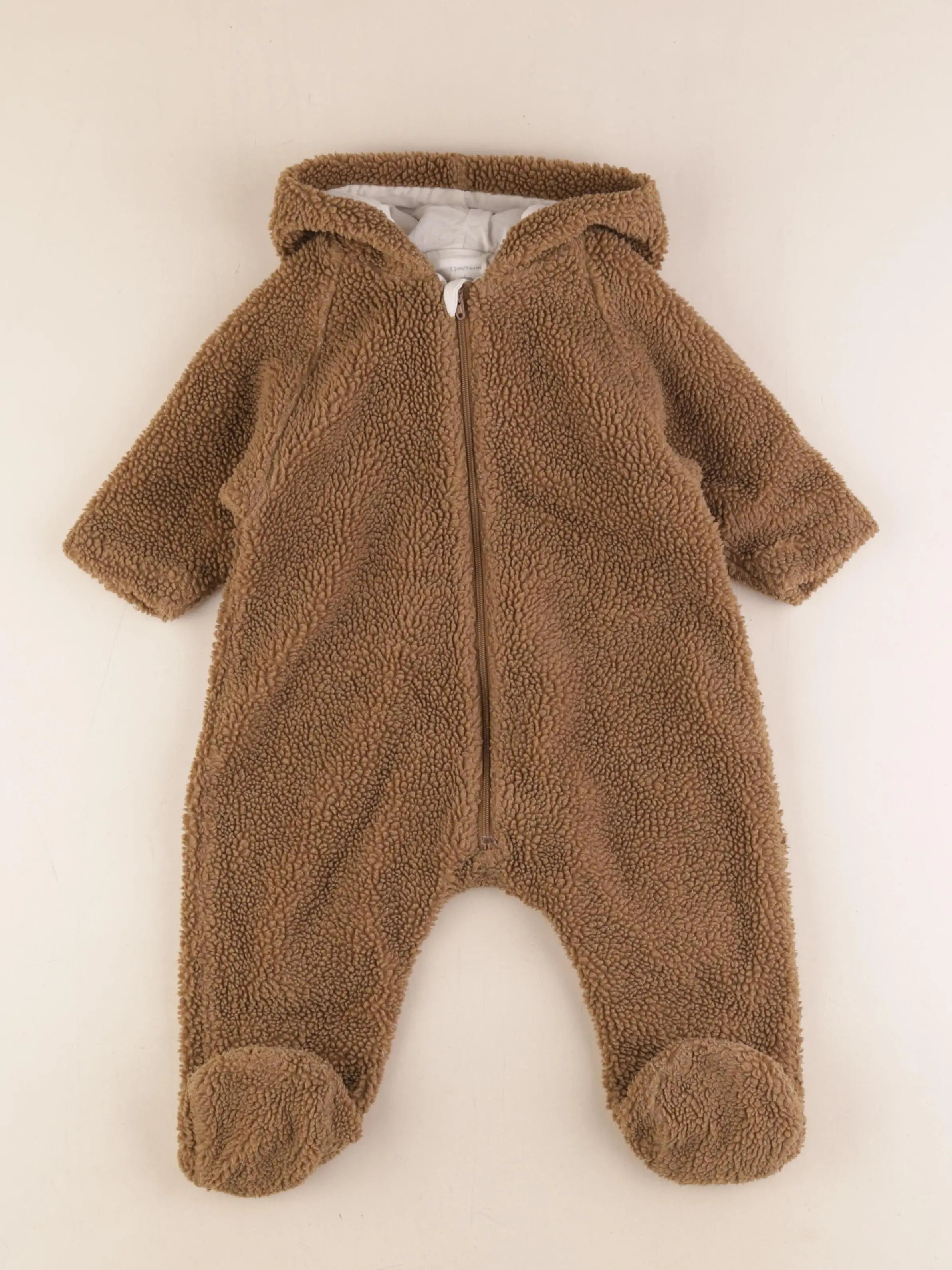 Petit Bateau - combi-pilote velours marron - 1 an