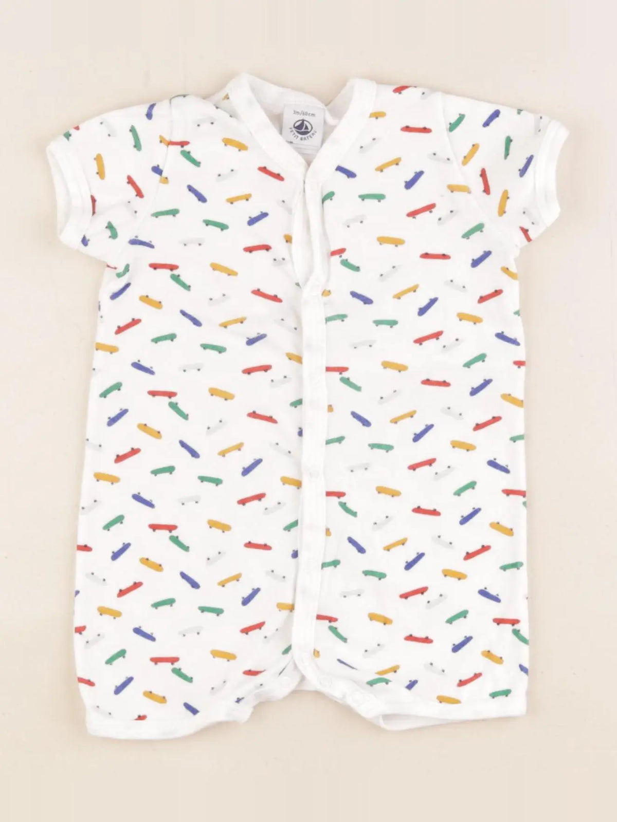 Petit Bateau - pyjama coton blanc - 3 mois
