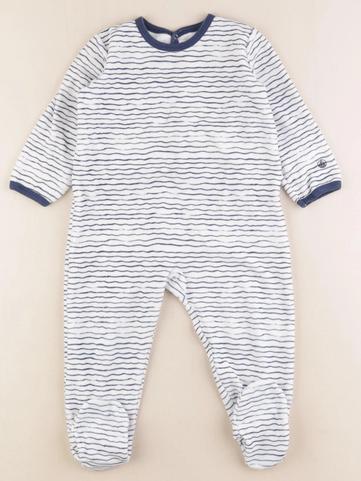Petit Bateau - pyjama velours bleu - 24 mois