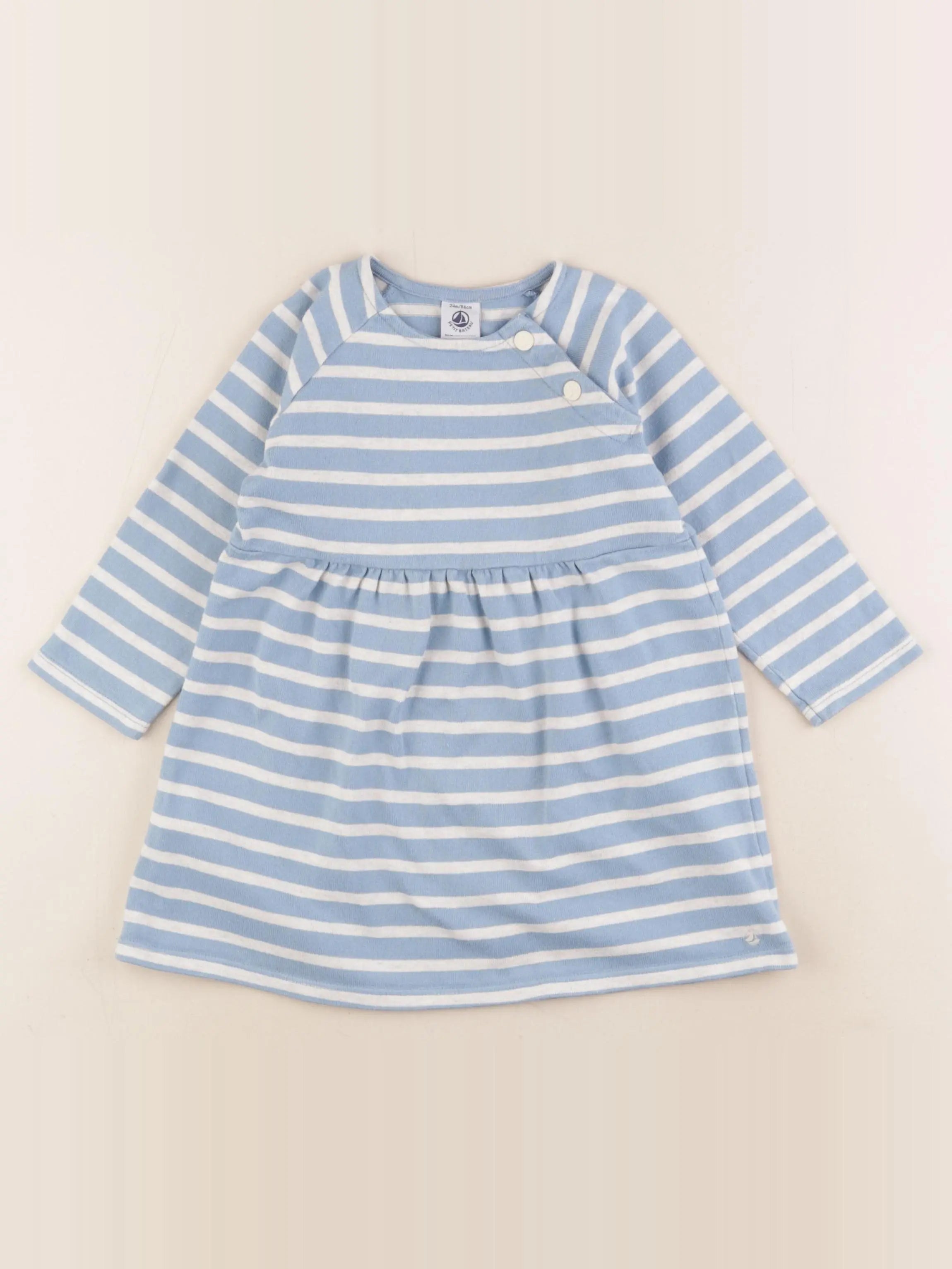 Petit Bateau - robe bleu - 24 mois