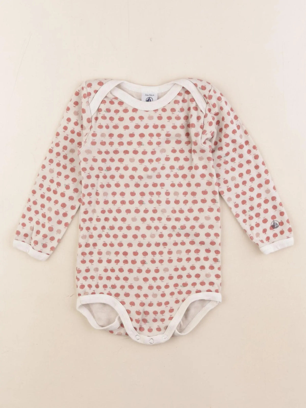 Petit Bateau - body rouge - 24 mois