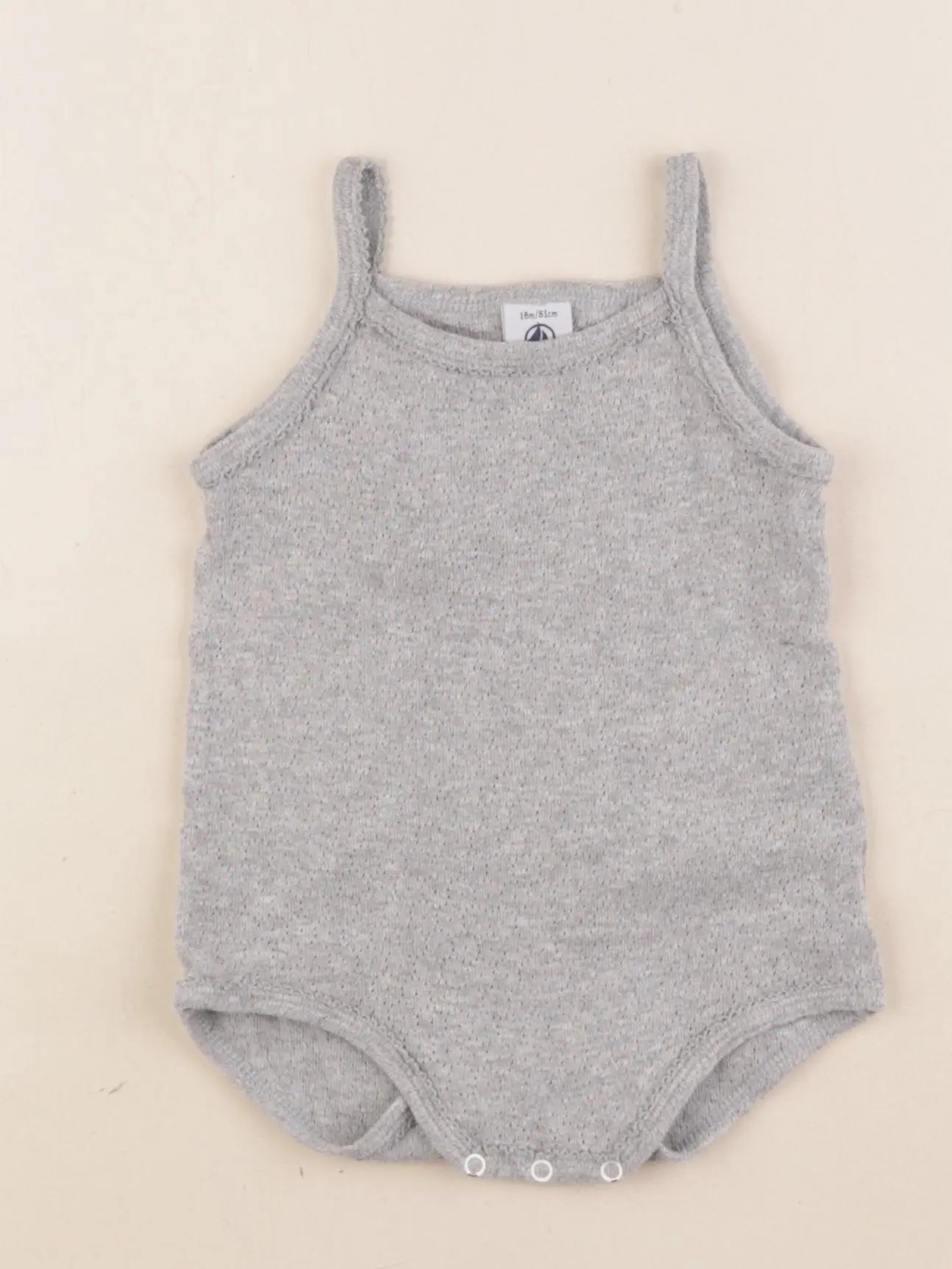 Petit Bateau - body gris - 18 mois