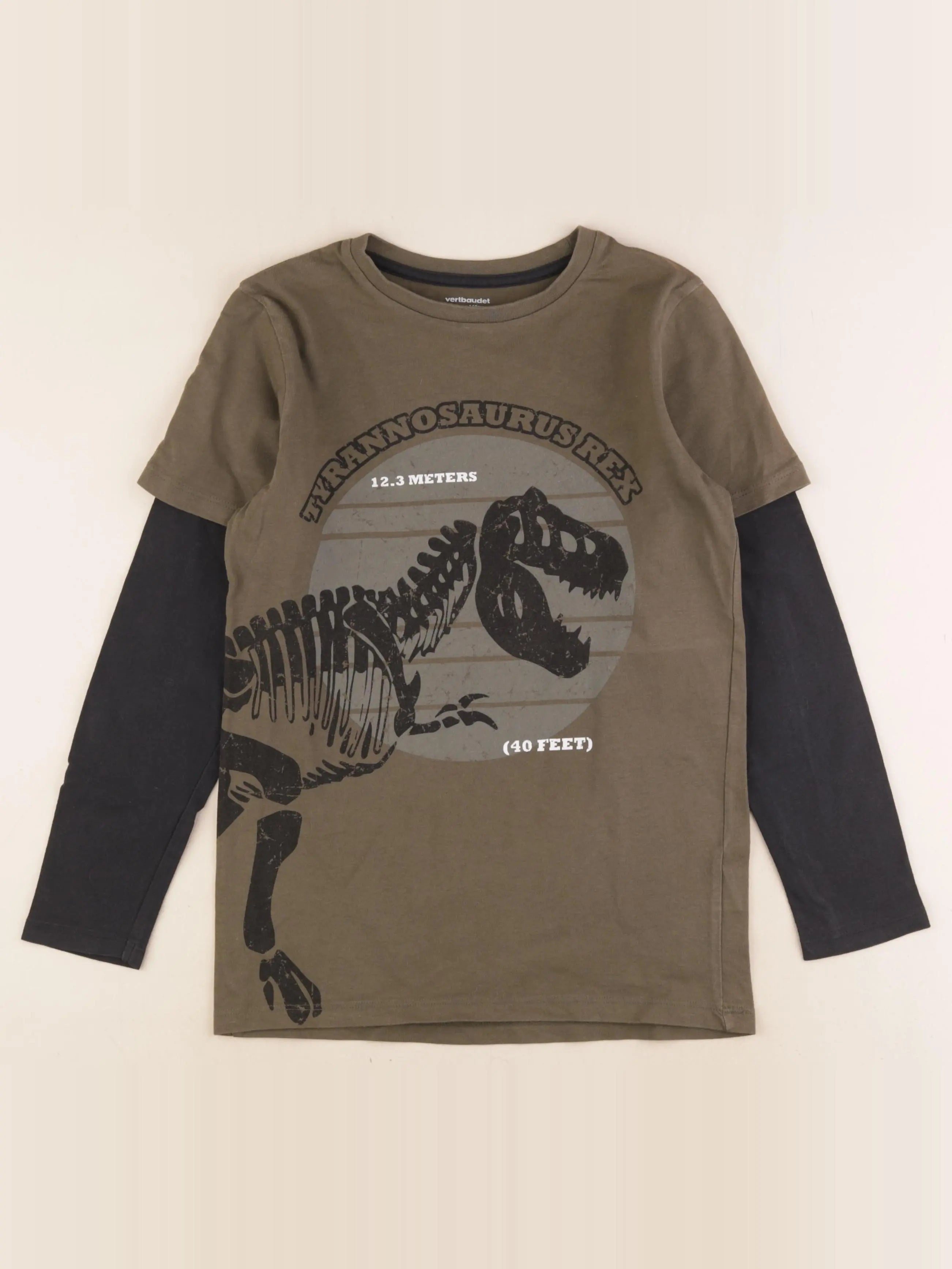 Vertbaudet - tee-shirt coton vert - 10 ans
