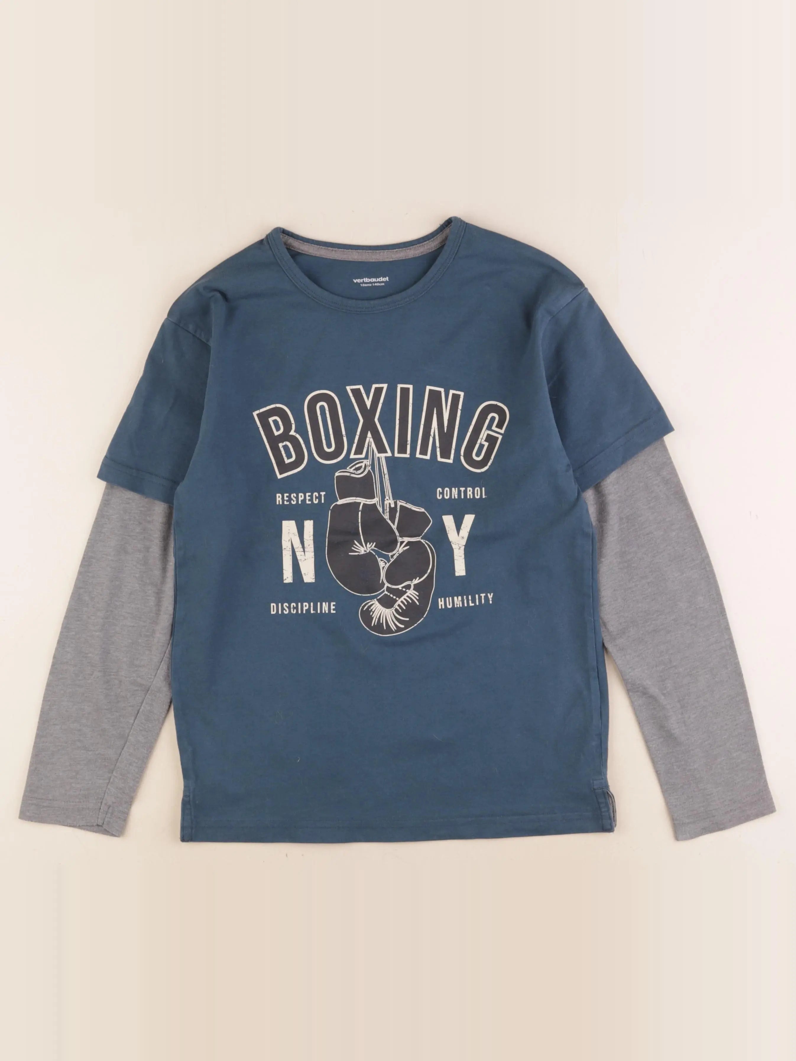 Vertbaudet - tee-shirt coton bleu - 10 ans