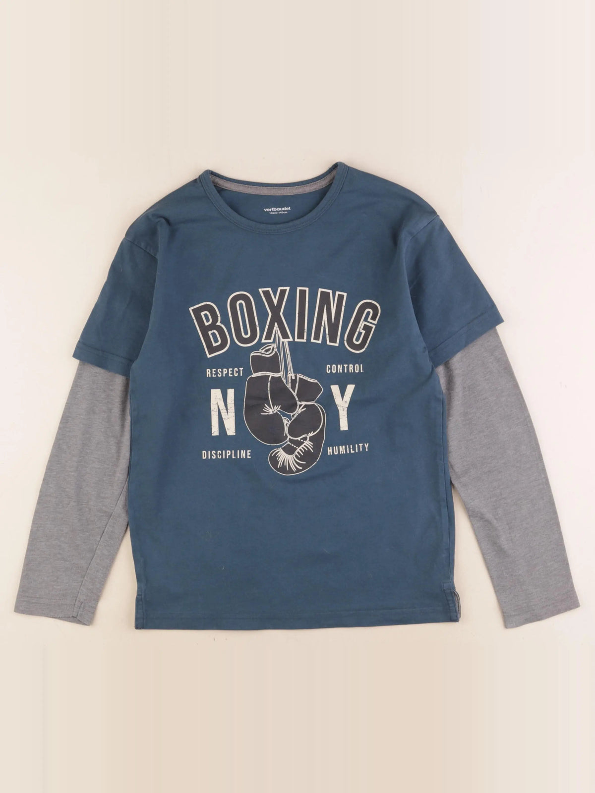 Vertbaudet - tee-shirt coton bleu - 10 ans