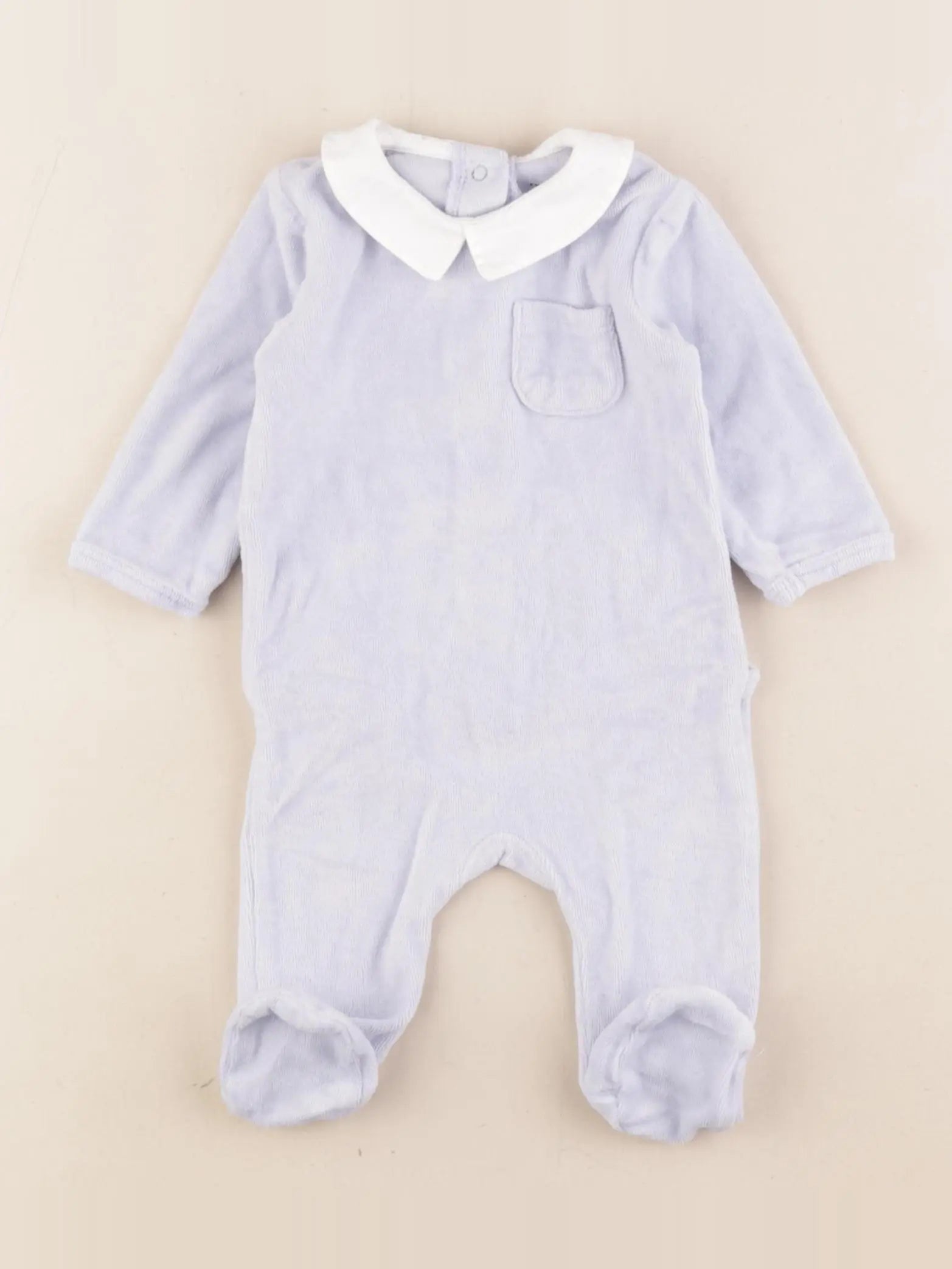 Vertbaudet - pyjama velours bleu - 3 mois