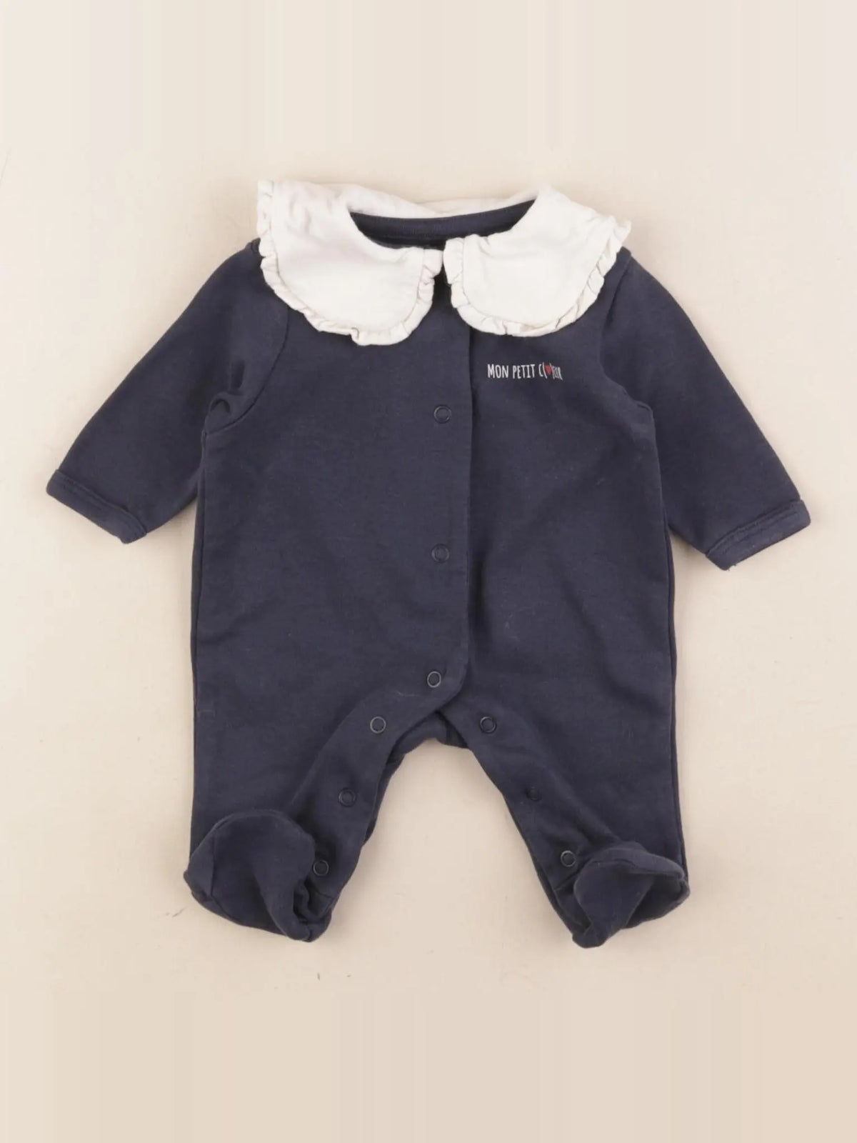 Vertbaudet - pyjama coton bleu - 0 mois