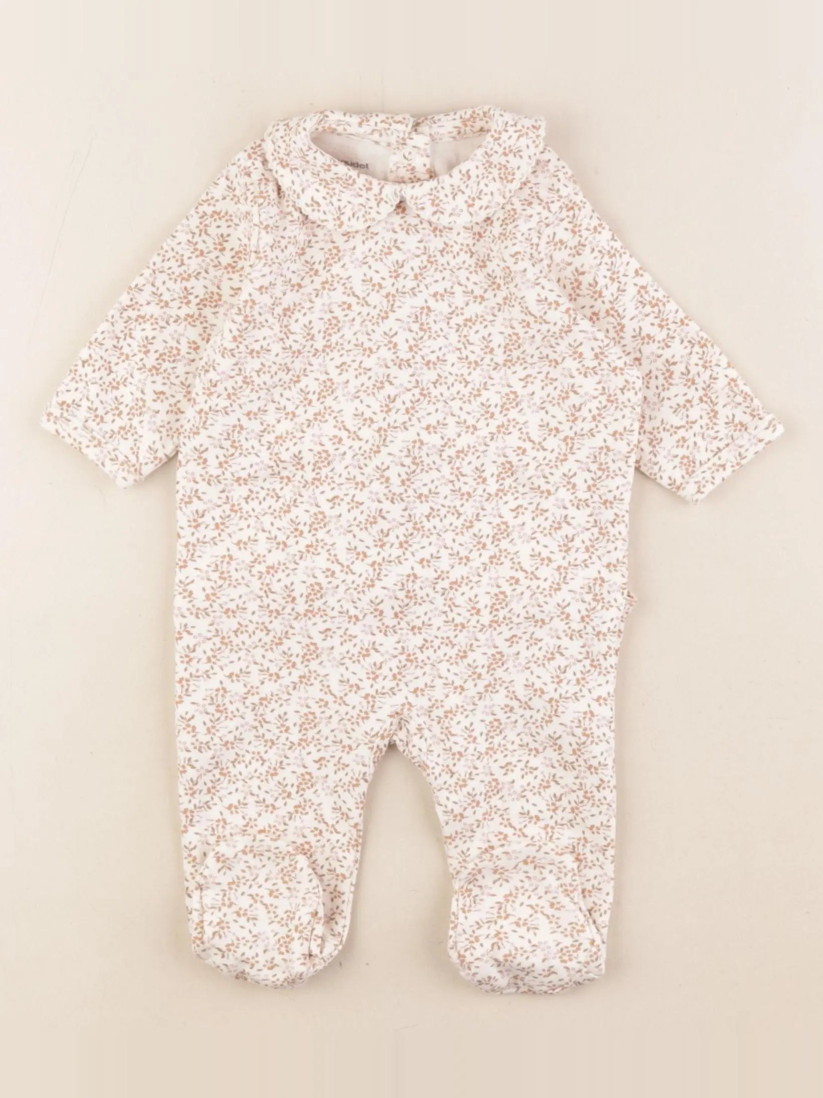 Vertbaudet - pyjama coton beige - 3 mois