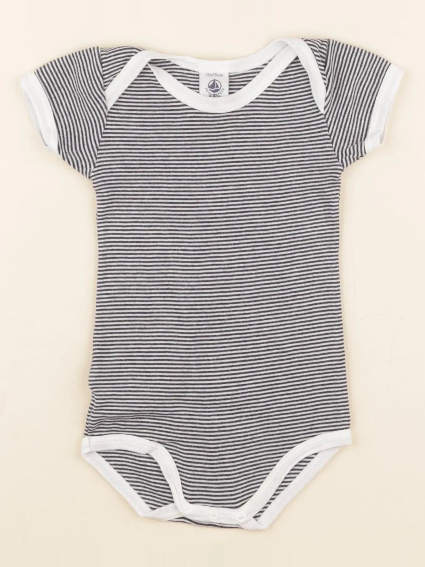 Petit Bateau - body bleu - 12 mois