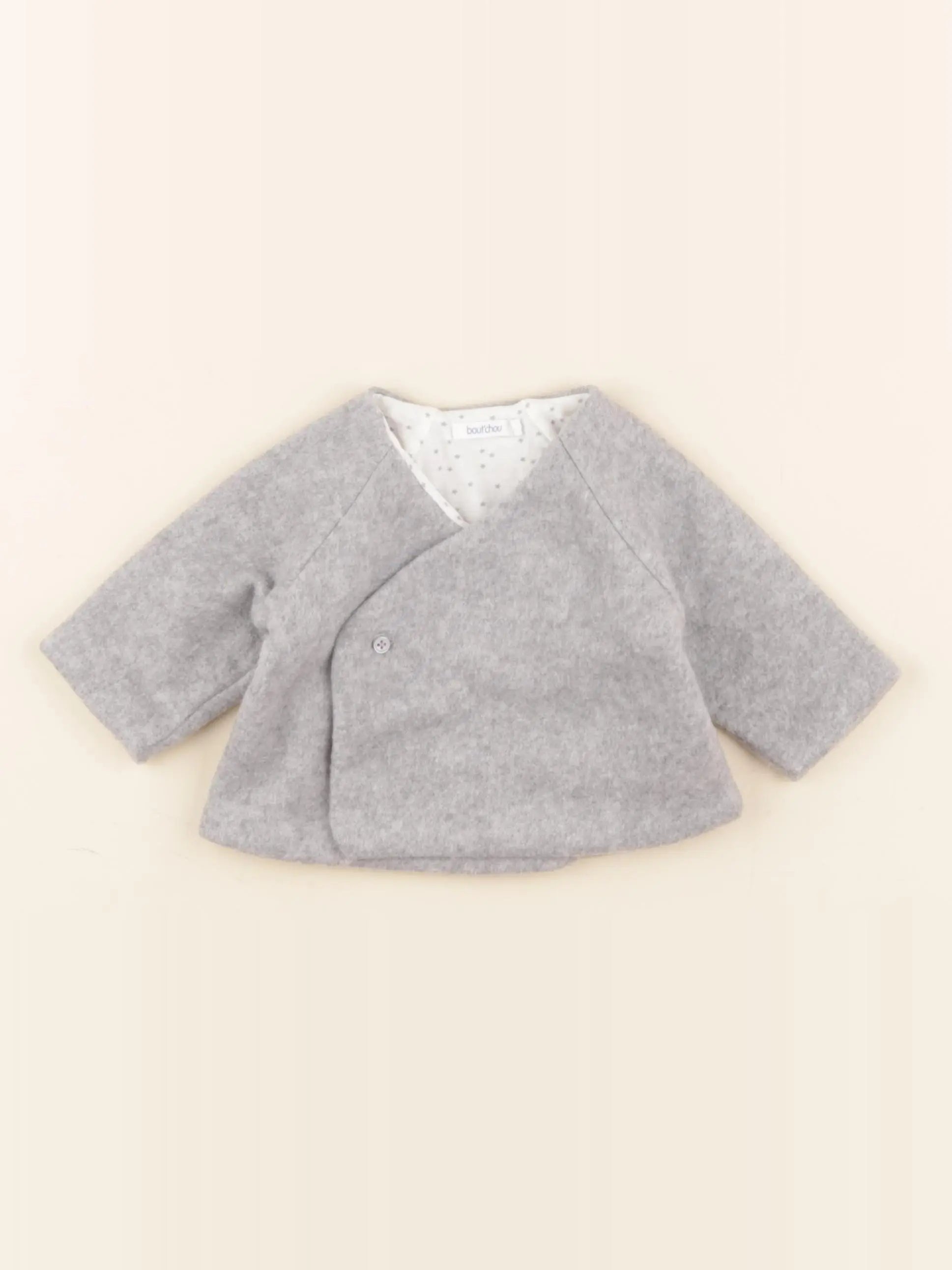 Boutchou - veste doublé gris - 1 mois